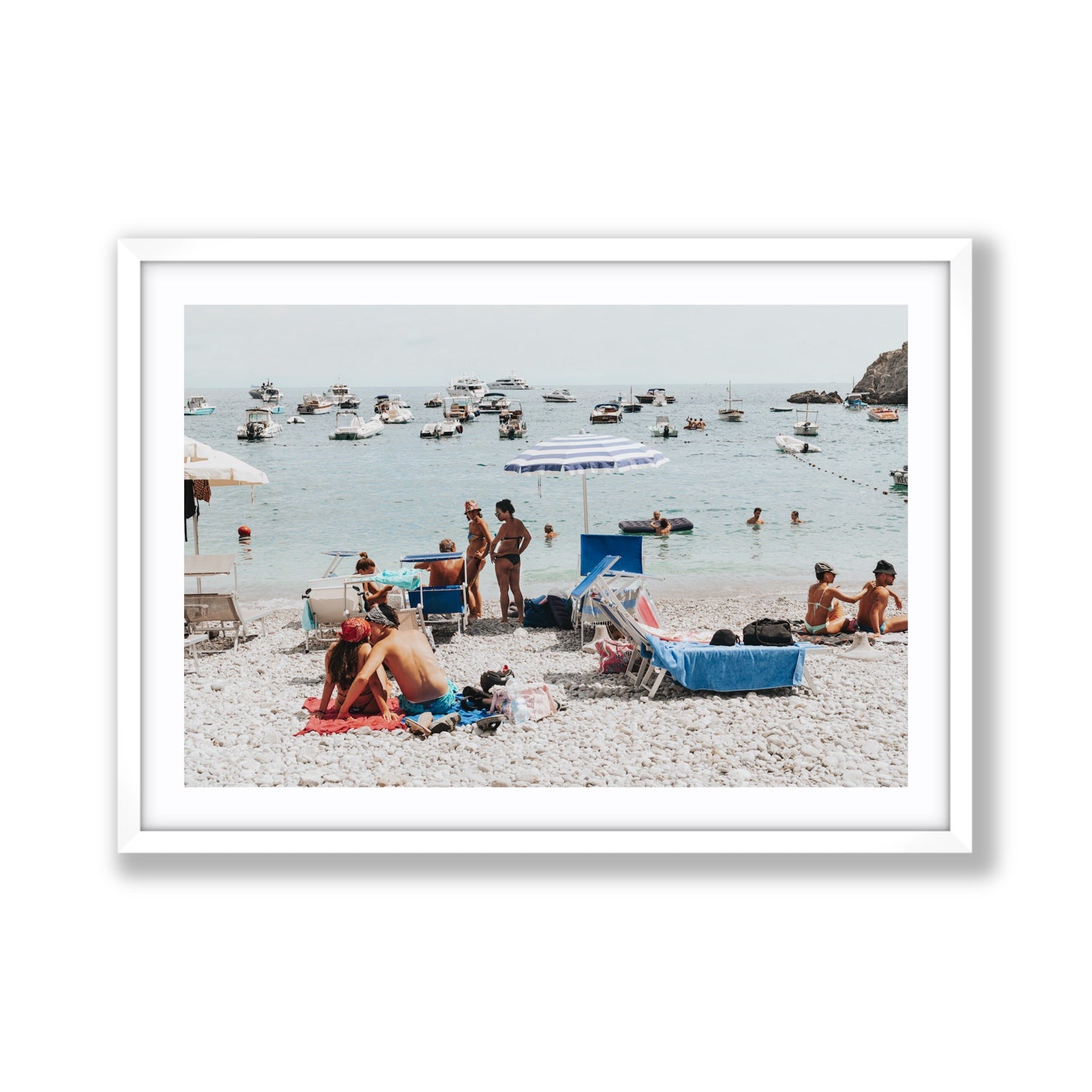 The Kiss Nerano wall art Giant fine art print in white frame with matboard