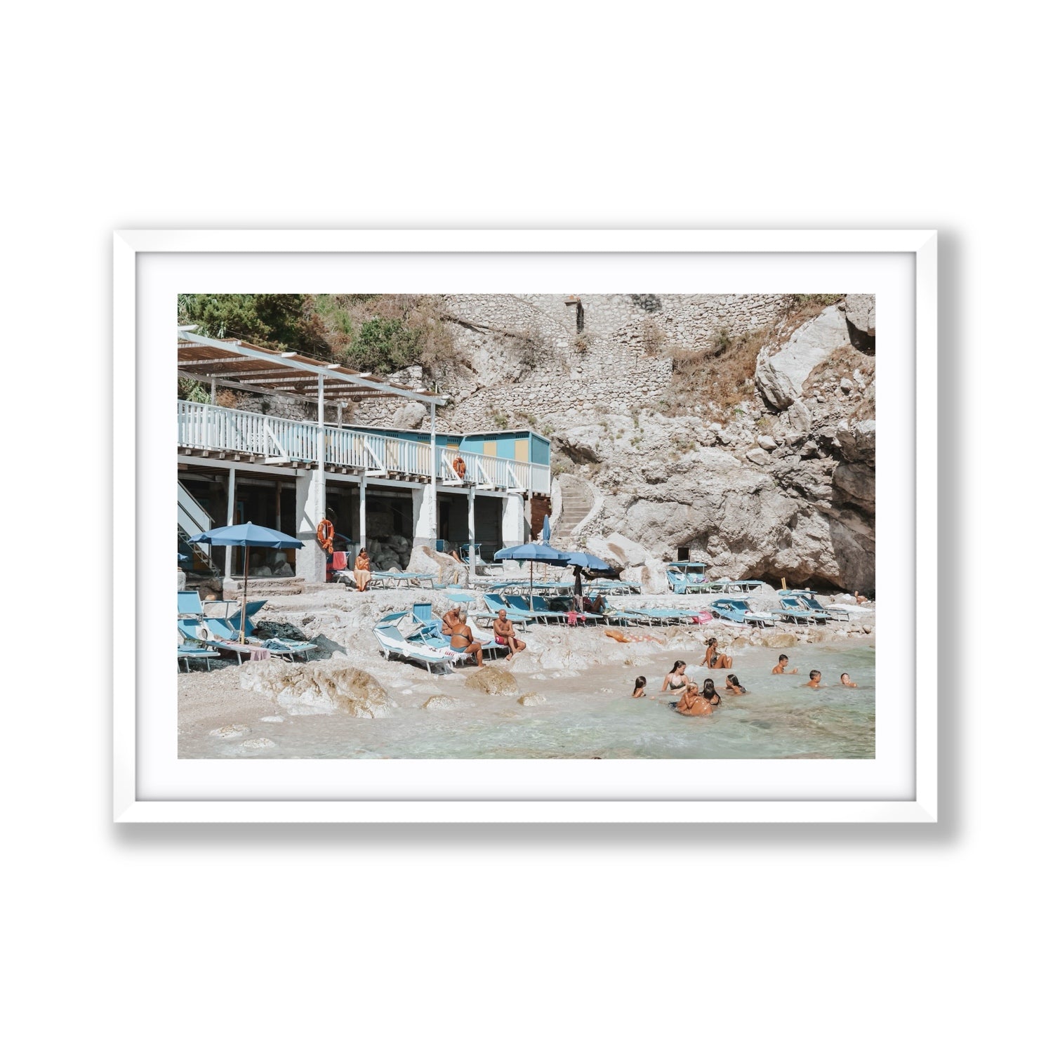 Beachside Bronze fine art print, Capri, Italy, Giant, White Frame · Matboard, Fine Art Print