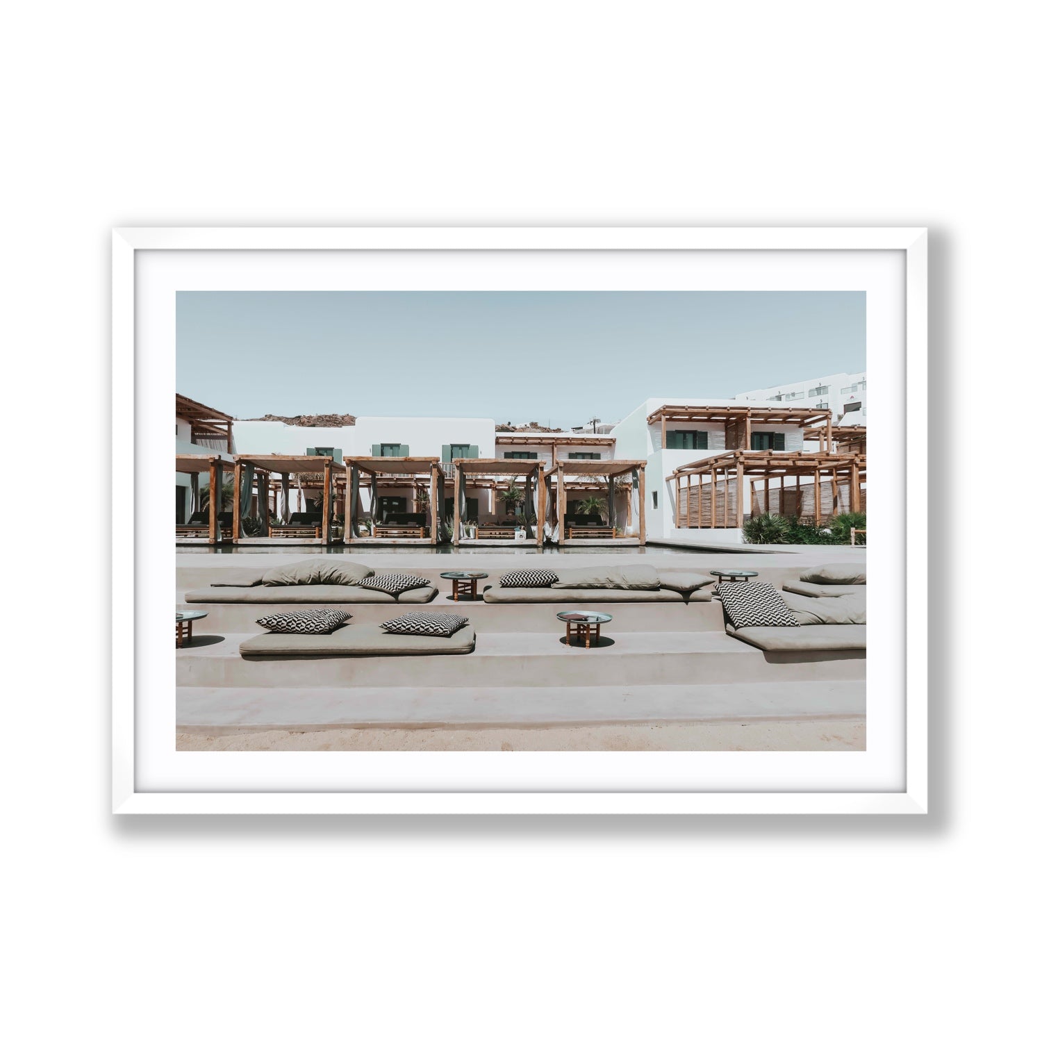Platis Gialos fine art print, Mykonos, Greece, Giant, White Frame · Matboard, Fine Art Print