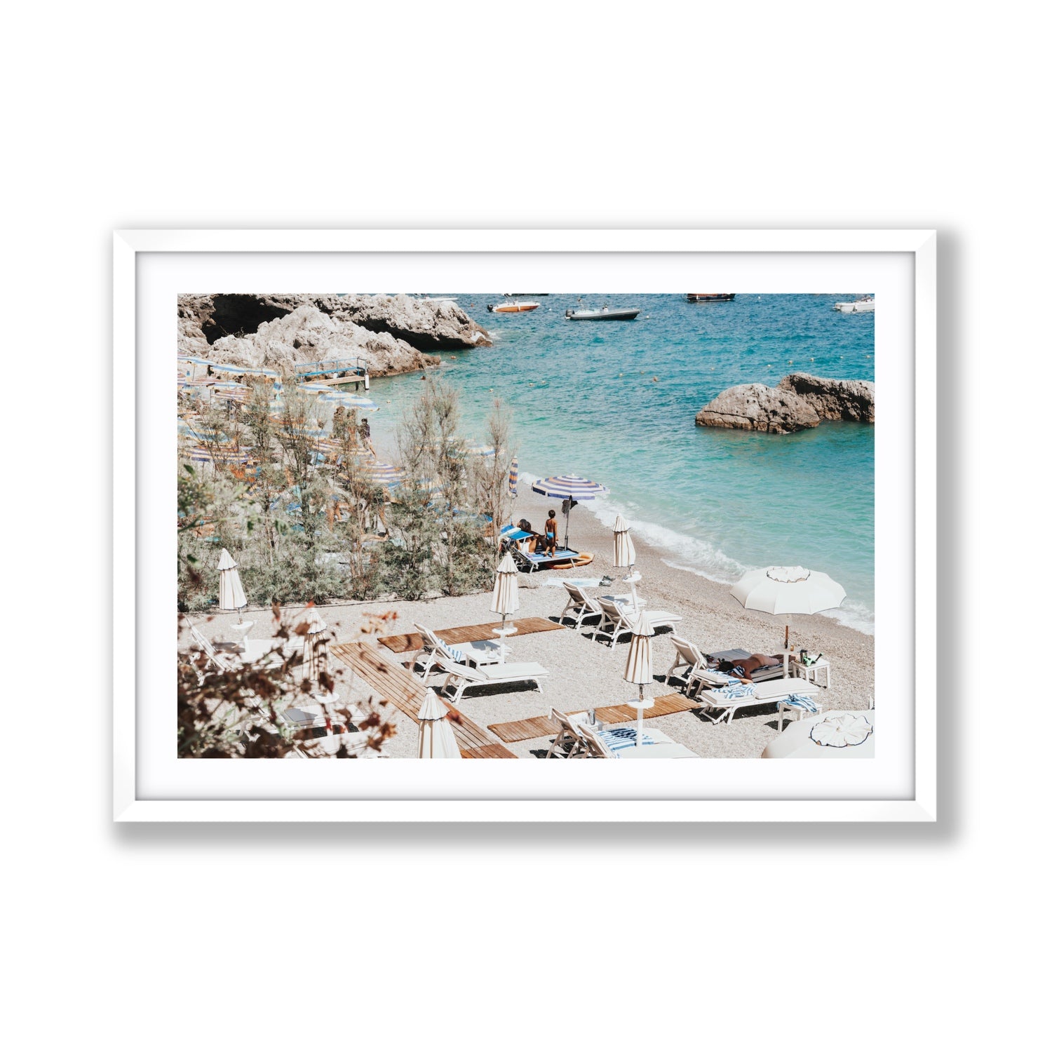 Life Could Be A Dream Amalfi wall art Giant fine art print in white frame with matboard