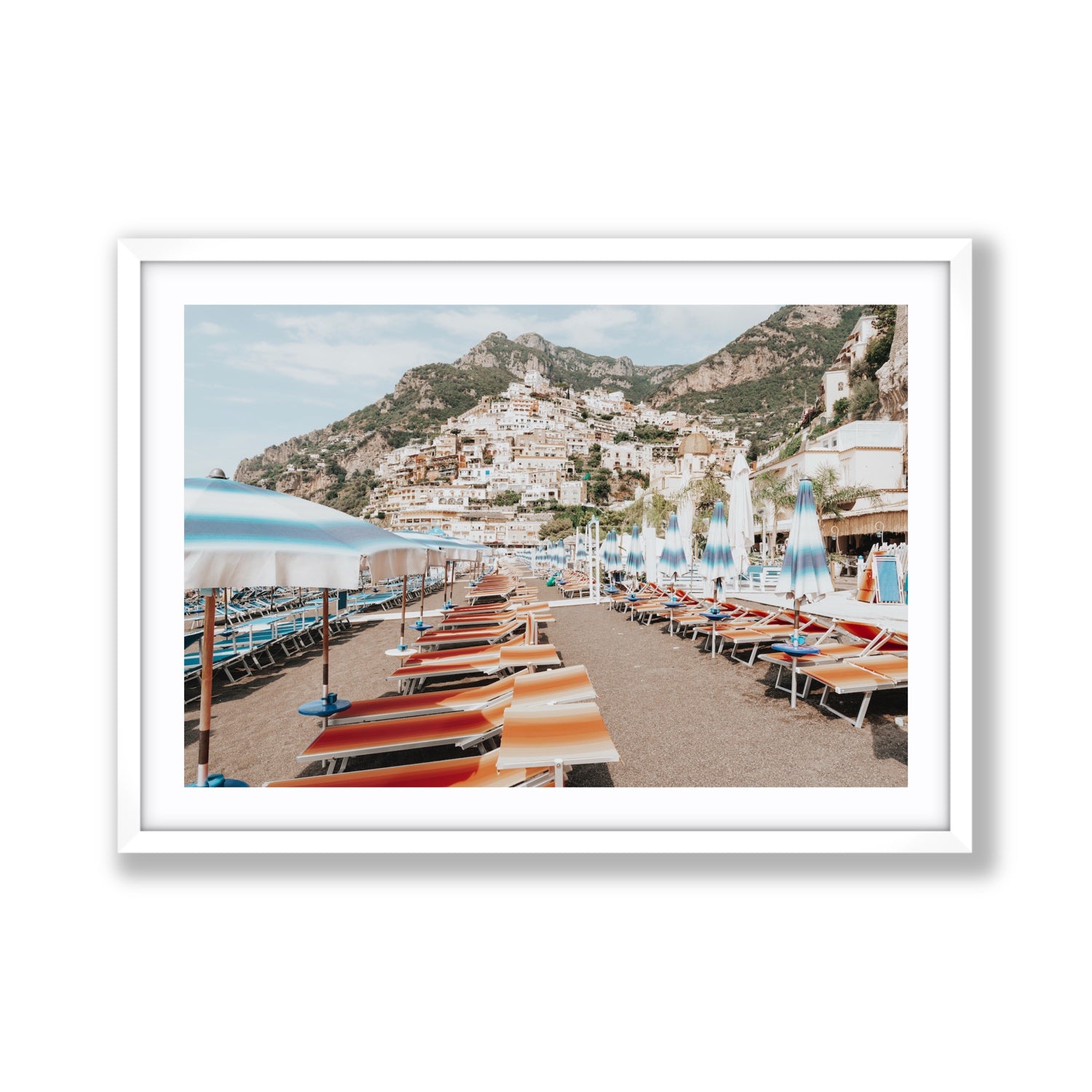 Spiaggia Grande fine art print, Positano, Italy, Giant, White Frame · Matboard, Fine Art Print