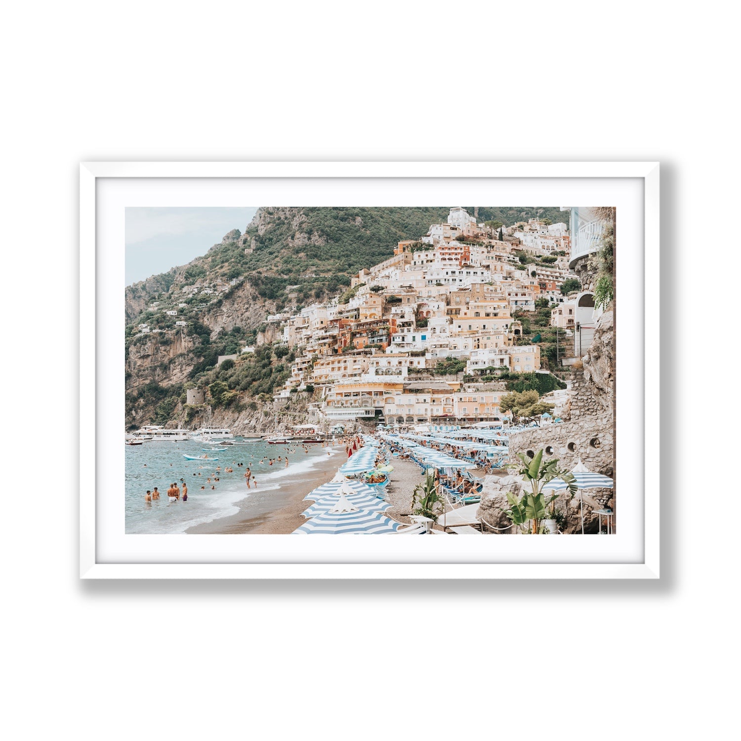Villagio Sul Mare fine art print, Positano, Italy, Giant, White Frame · Matboard, Fine Art Print
