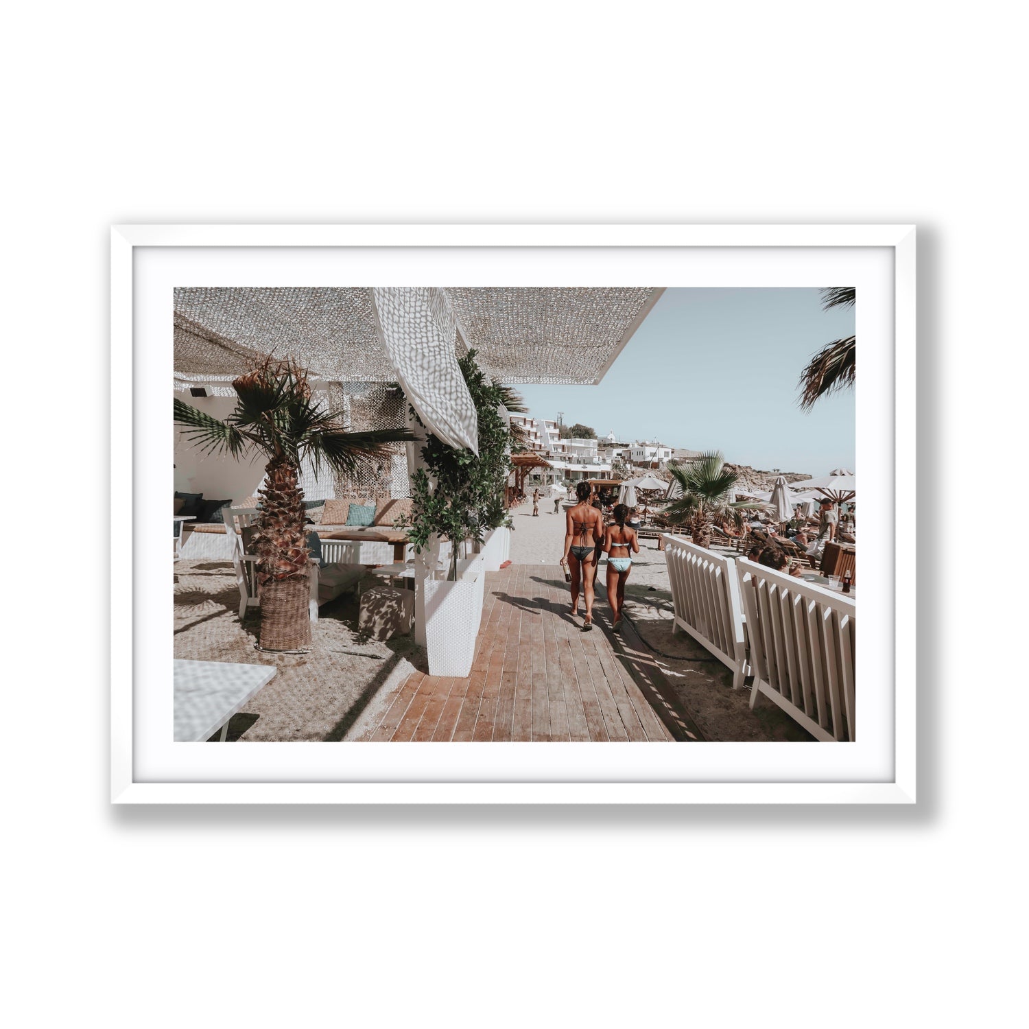 Mitera Kori Mykonos Greek island wall art Giant fine art print in white frame with matboard