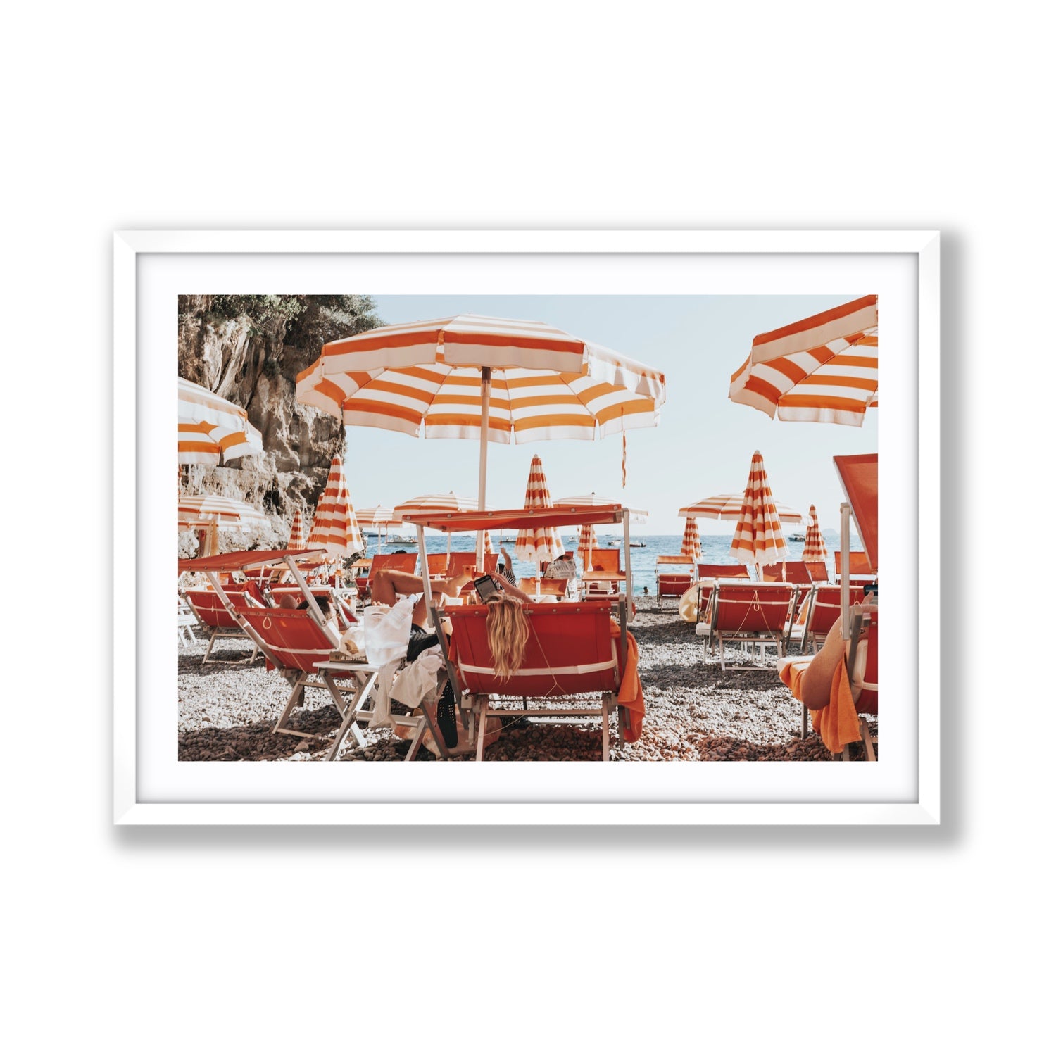Digital Dreamer fine art print, Positano, Italy, Giant, White Frame · Matboard, Fine Art Print