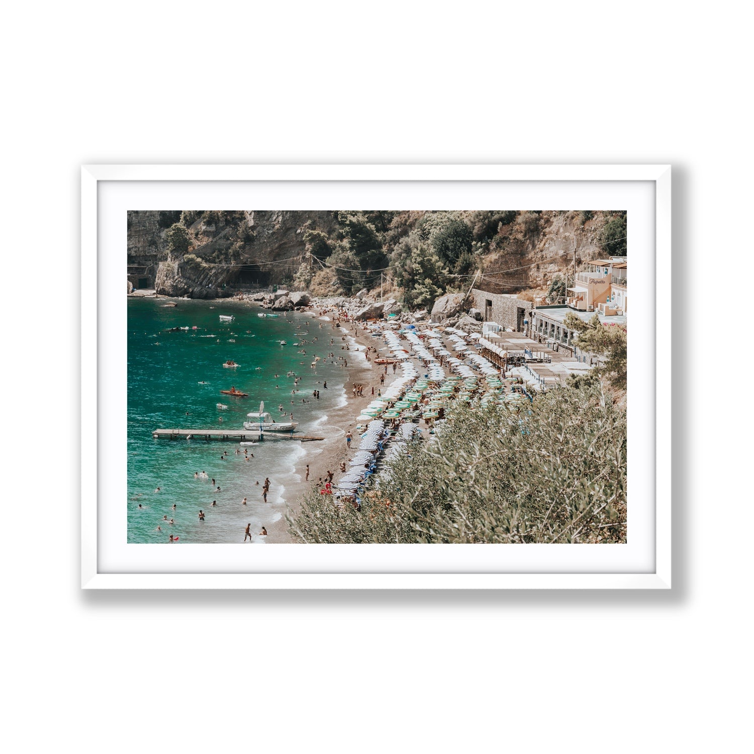 Fornillo Beach fine art print, Positano, Italy, Giant, White Frame · Matboard, Fine Art Print