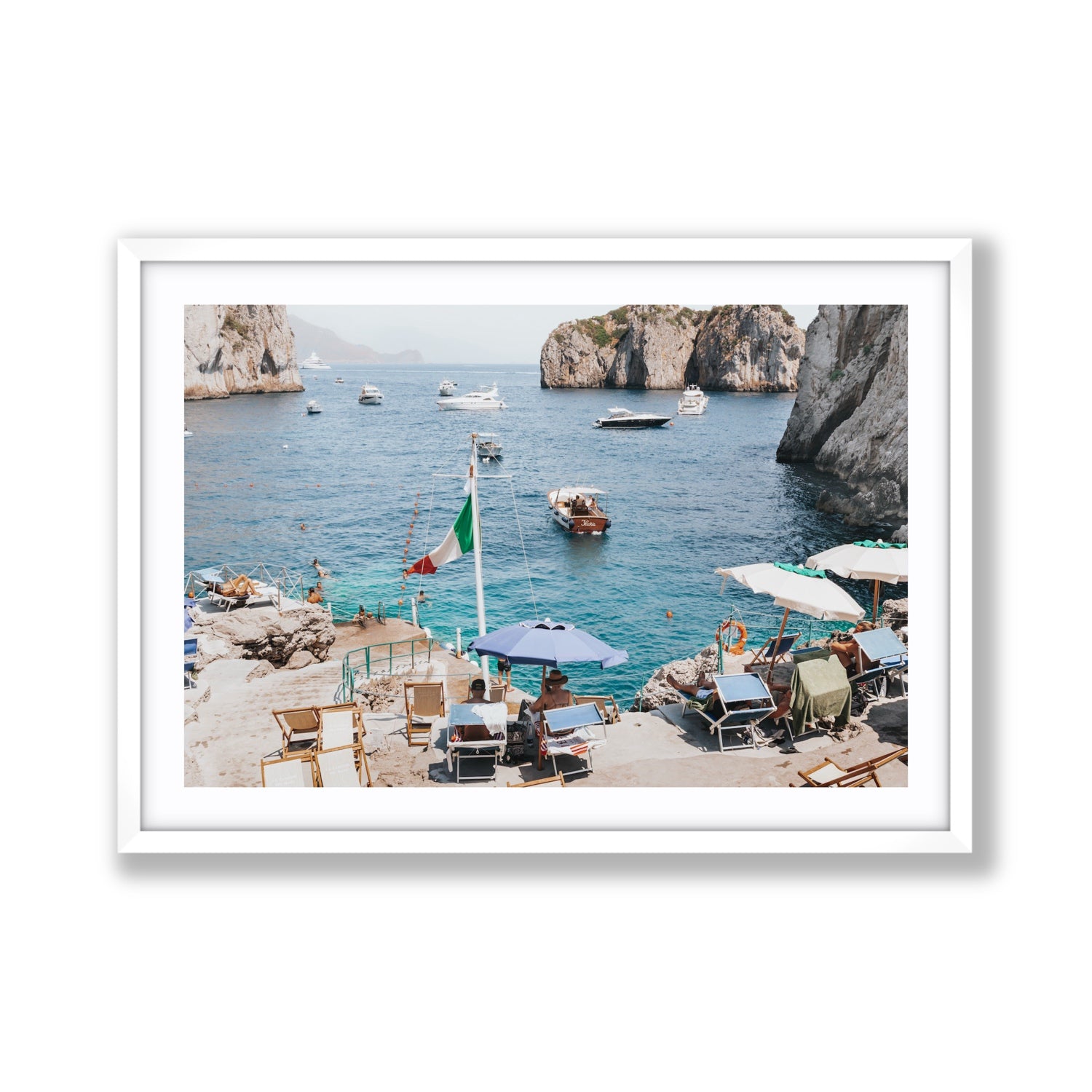 Smooth Sailing fine art print, Capri, Italy, Giant, White Frame · Matboard, Fine Art Print