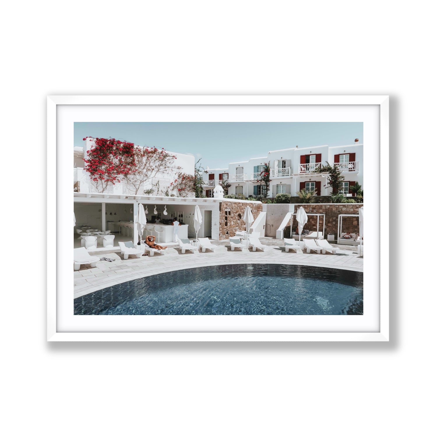 Got The First Lounge fine art print, Mykonos, Greece, Giant, White Frame · Matboard, Fine Art Print