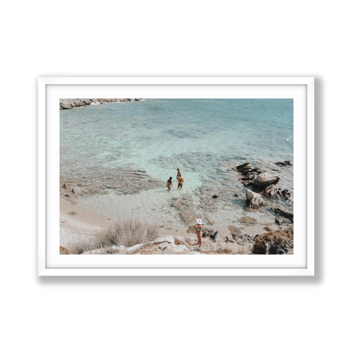 Easy On The Eyes Mykonos Greek island wall art Giant fine art print in white frame with matboard