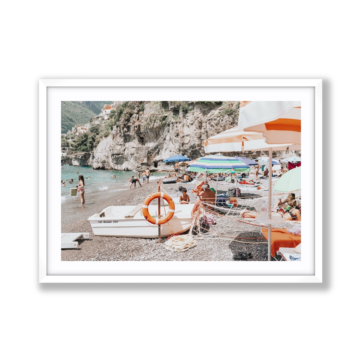 Bellezza By The Bay fine art print, Positano, Italy, Giant, White Frame · Matboard, Fine Art Print