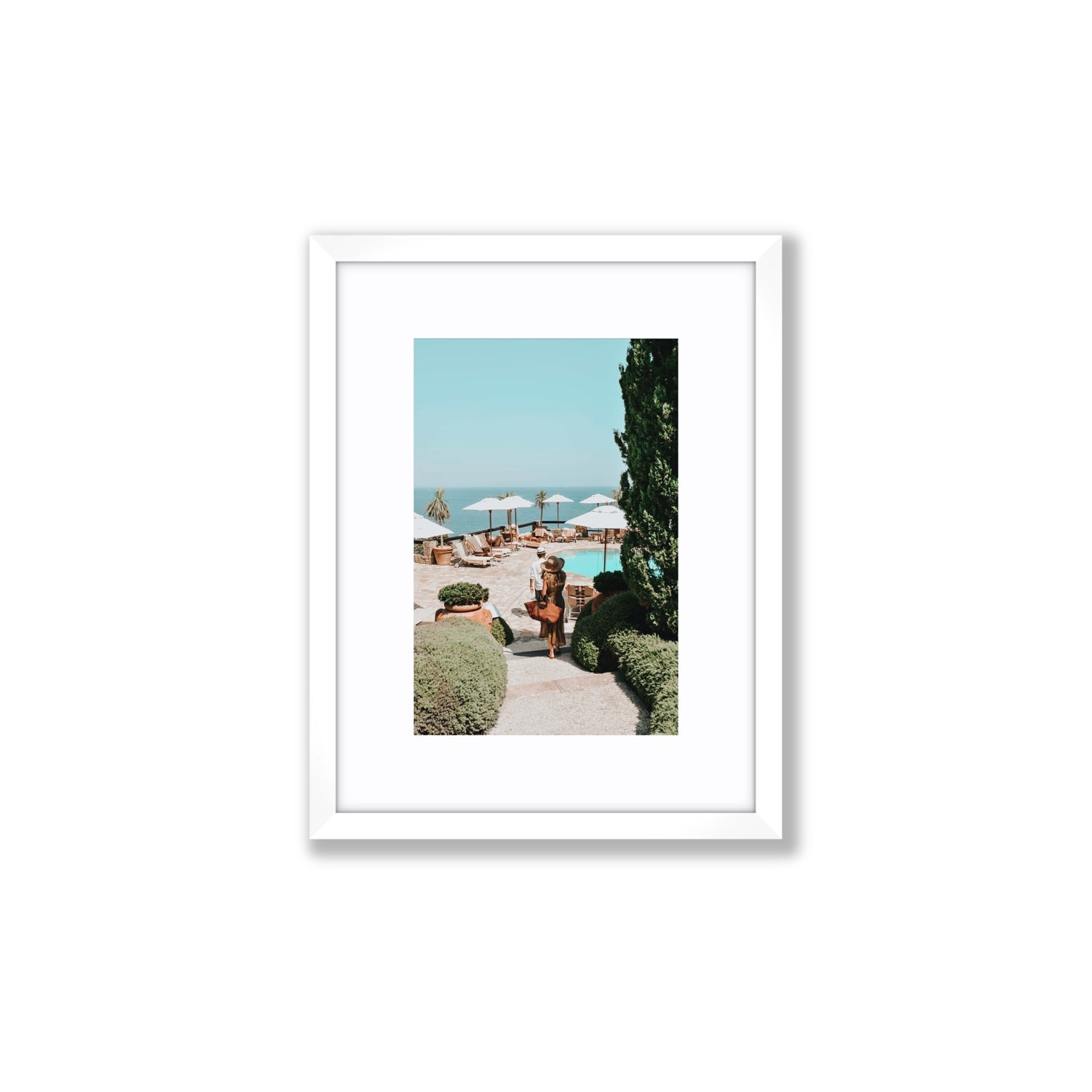 The World Is Your Catwalk Tuscany coastal wall art Small fine art print in white frame with matboard
