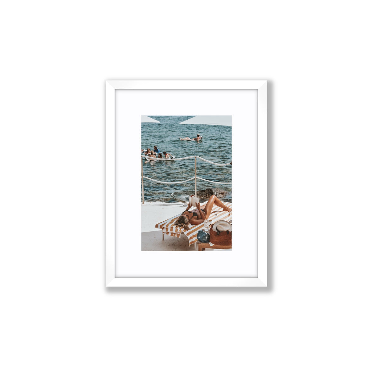 Cloud Nine Tuscany Italian decor wall art Small fine art print in white frame with matboard