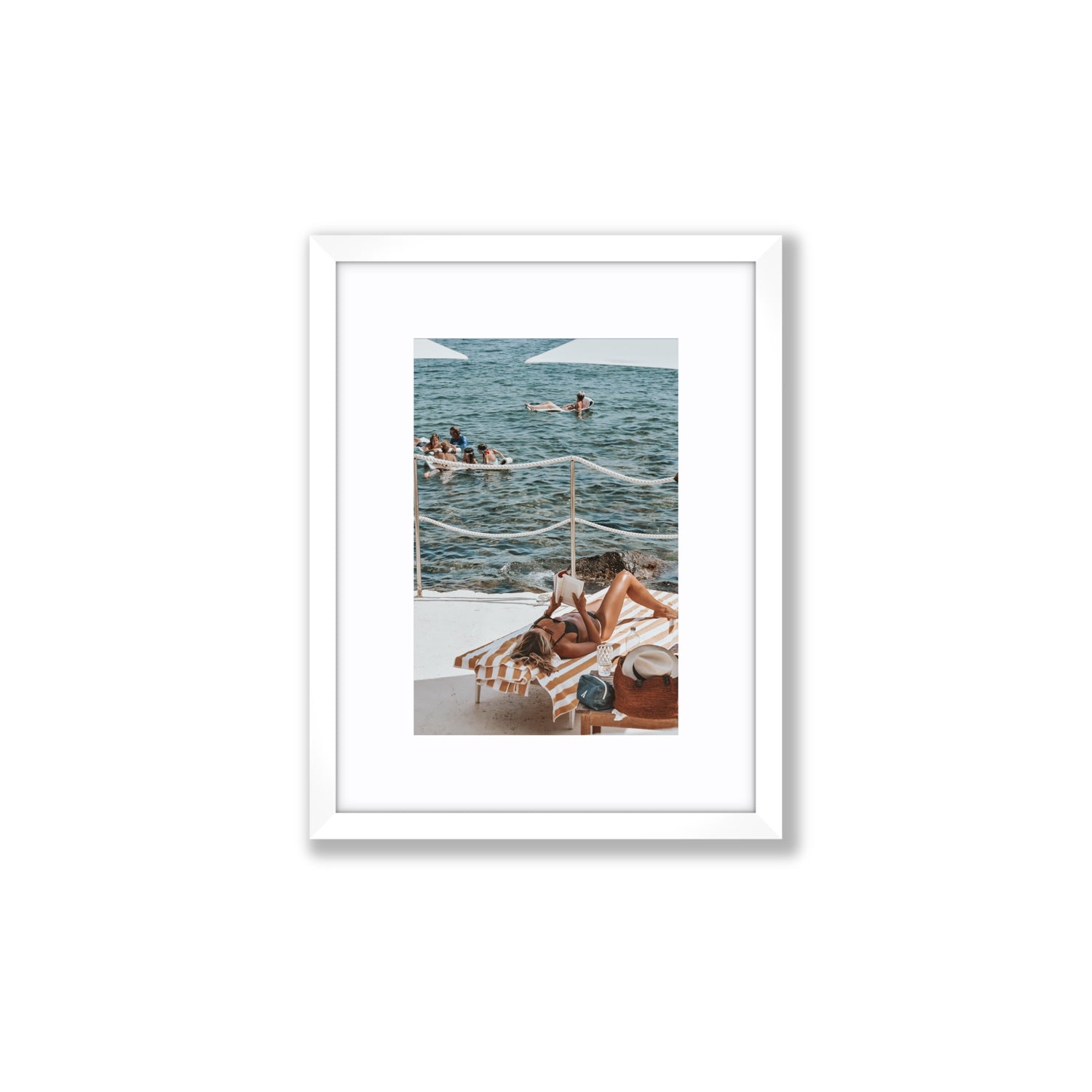 Cloud Nine Tuscany Italian decor wall art Small fine art print in white frame with matboard