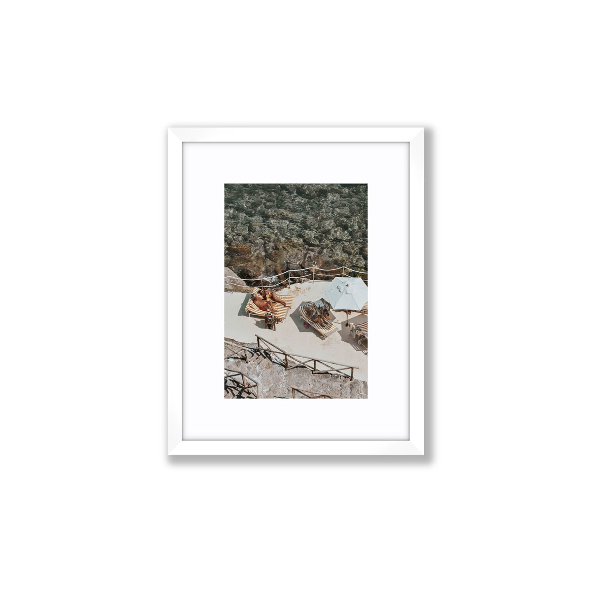 Lounge Lizards Tuscany Italian decor wall art Small fine art print in white frame with matboard