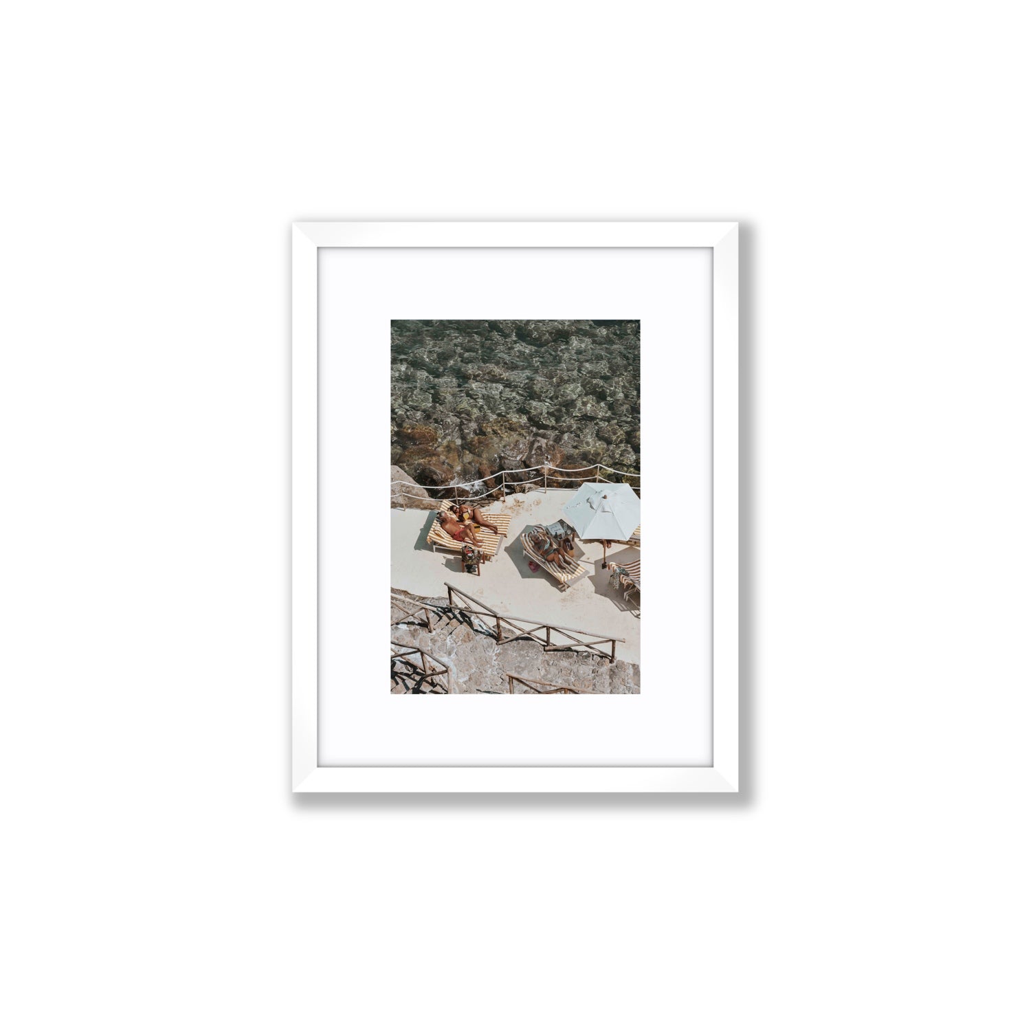 Lounge Lizards Tuscany Italian decor wall art Small fine art print in white frame with matboard