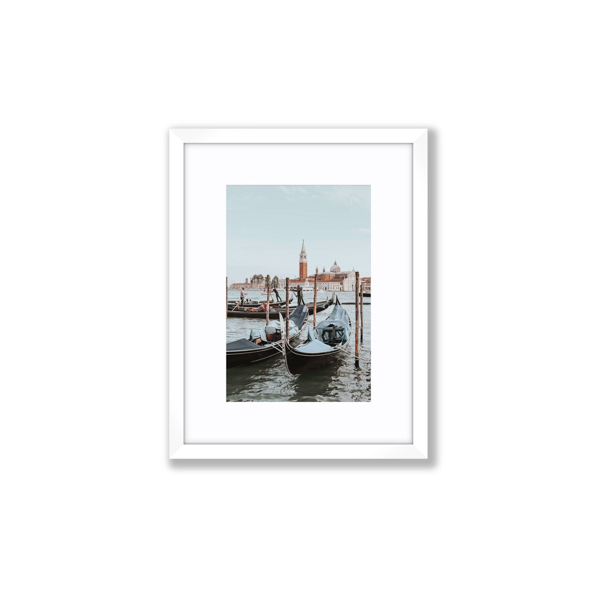 Italian Commute Venice Italian Mediterranean decor wall art Small fine art print in white frame with matboard