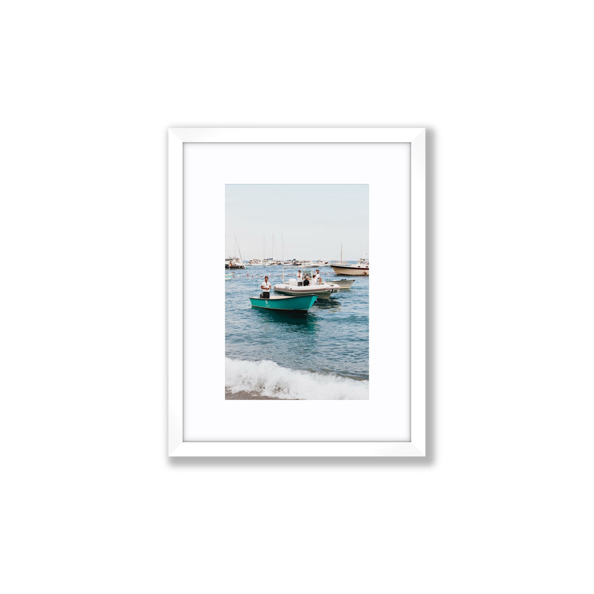 Twilight Tenders Positano wall art Small fine art print in white frame with matboard