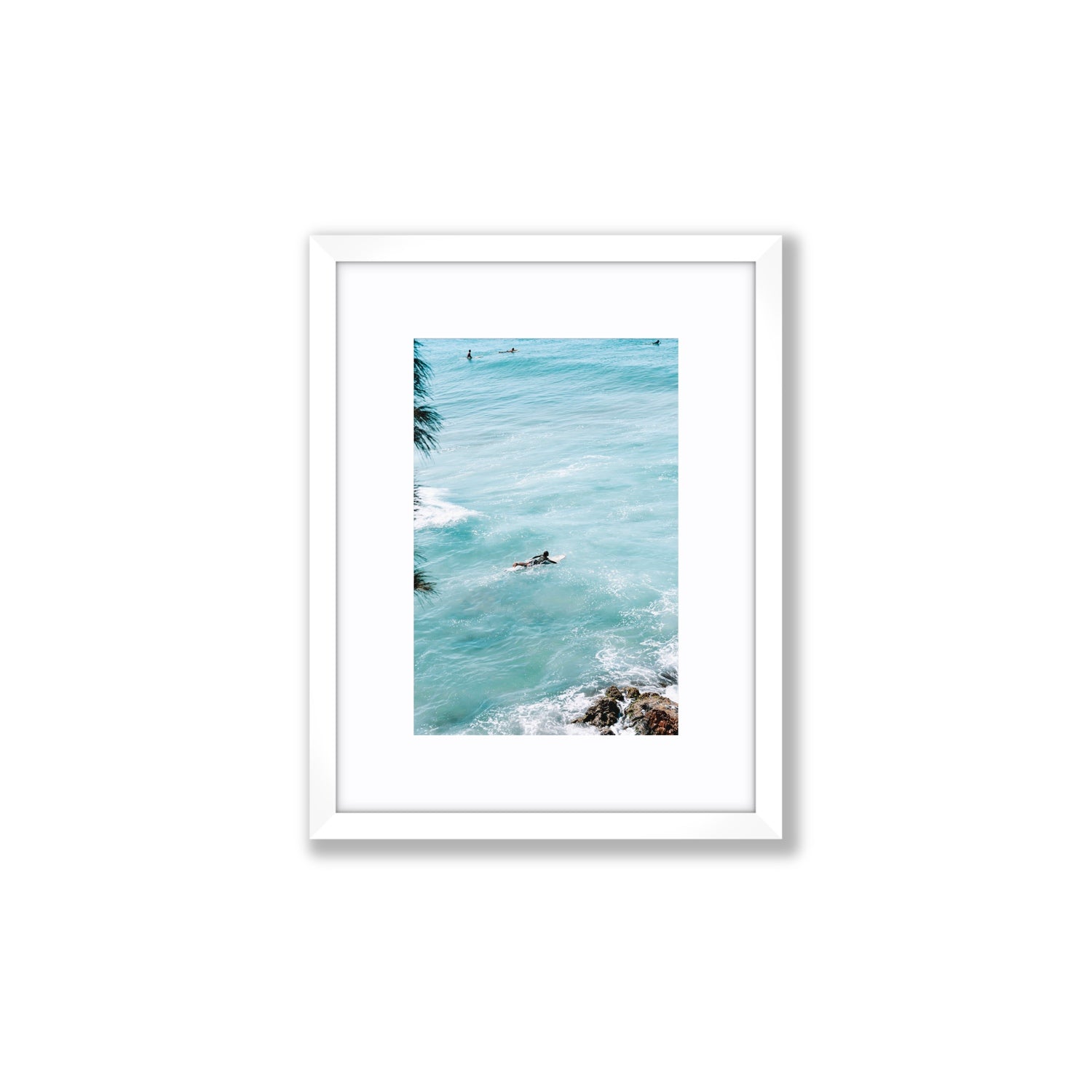 Blue Crush fine art print, Byron Bay, Australia, Small, White Frame · Matboard, Fine Art Print