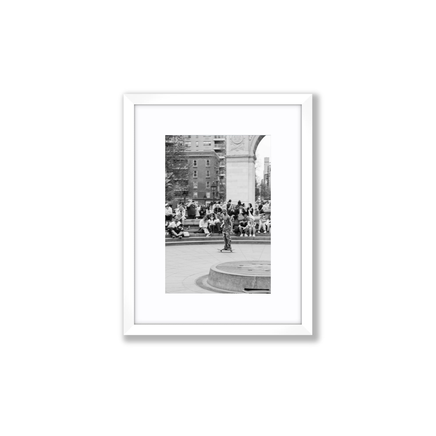 Parkside Pirouettes New York NYC Black & White wall art Small fine art print in white frame with matboard