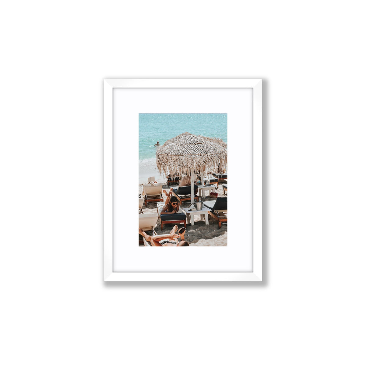 In The Zone Mykonos Greek island wall art Small fine art print in white frame with matboard