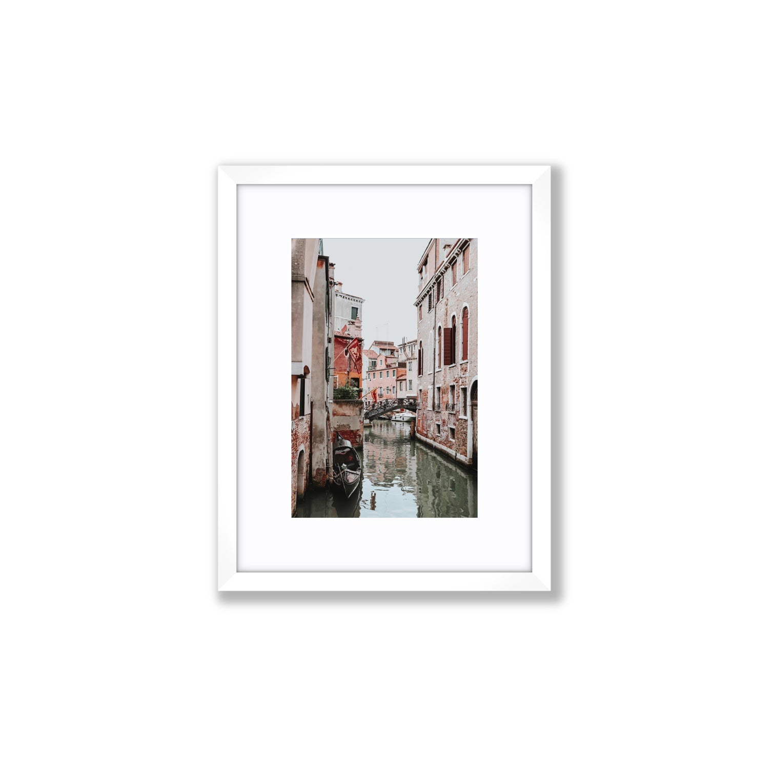 Laguna Veneta Venice Italian wall art Small fine art print in white frame with matboard