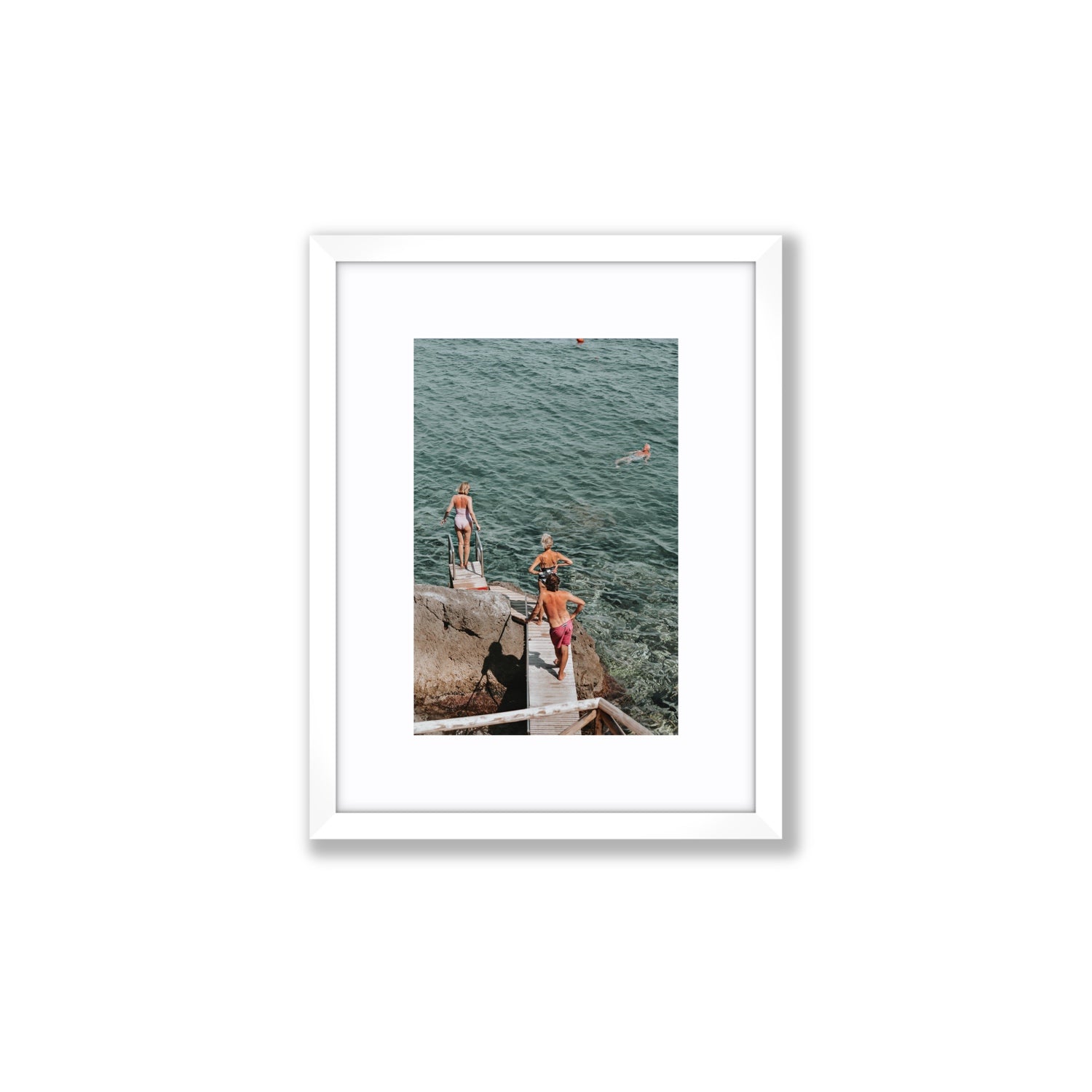Freewheeling Spirit Tuscany coastal Italian wall art Small fine art print in white frame with matboard