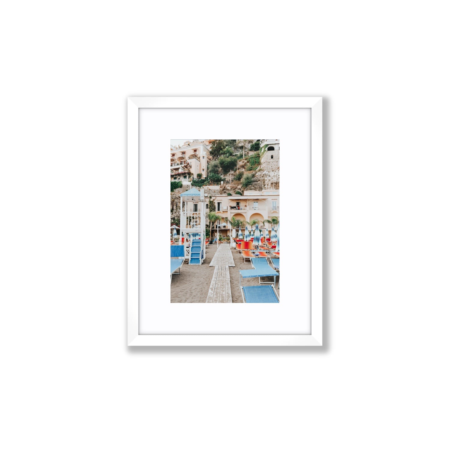 Torre Di Salvataggio fine art print, Positano, Italy, Small, White Frame · Matboard, Fine Art Print