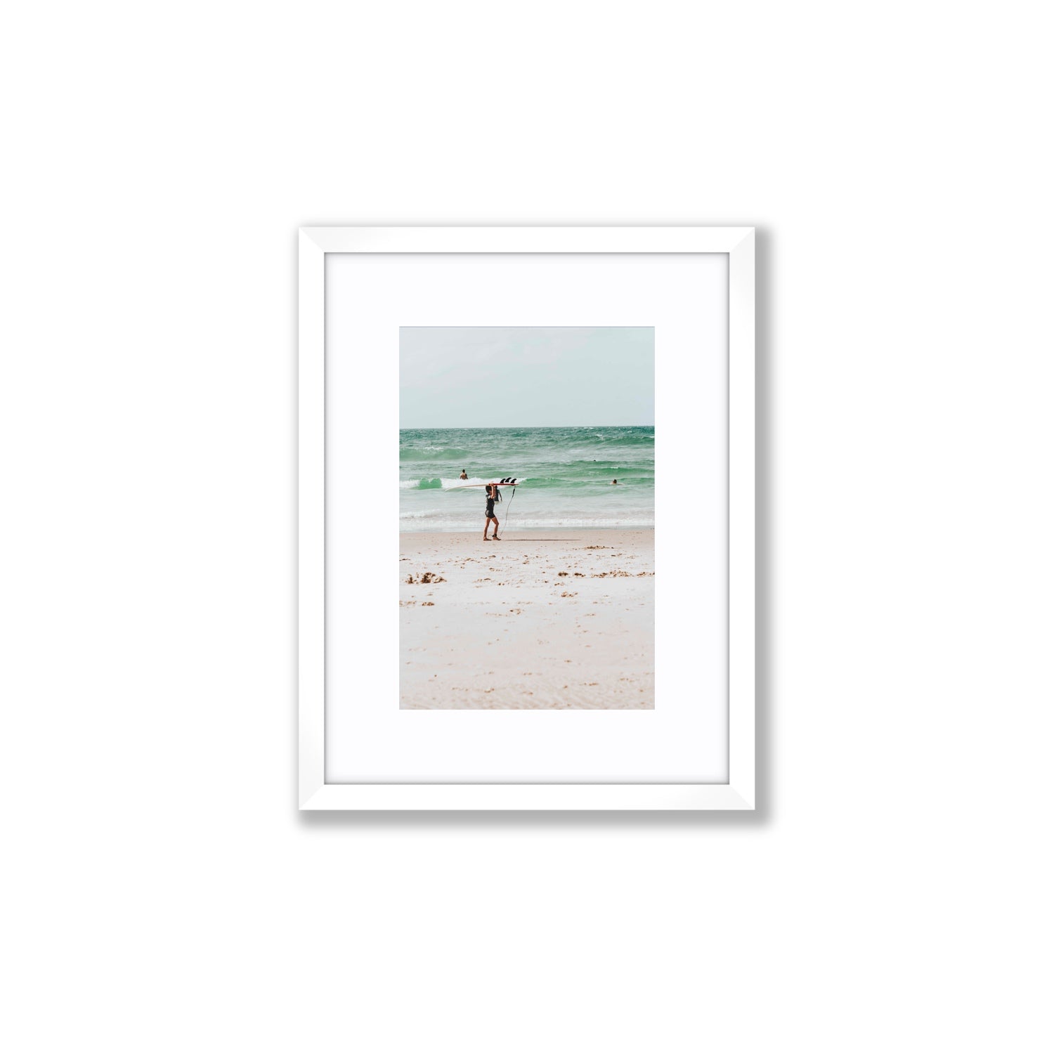 Grommet Byron Bay Surf coastal wall art Small fine art print in white frame with matboard