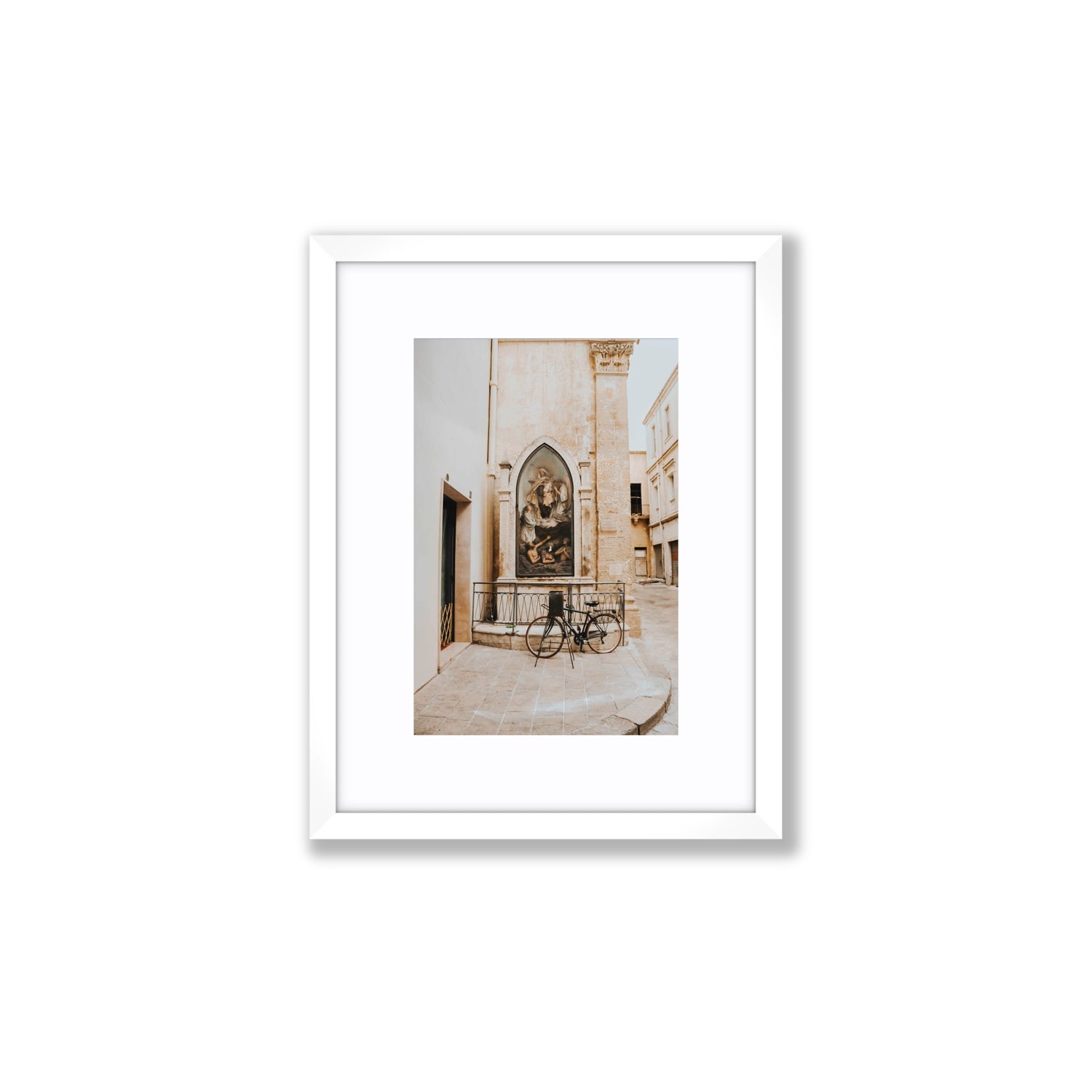 La Chiesa Puglia Otranto Italian wall art Small fine art print in white frame with matboard