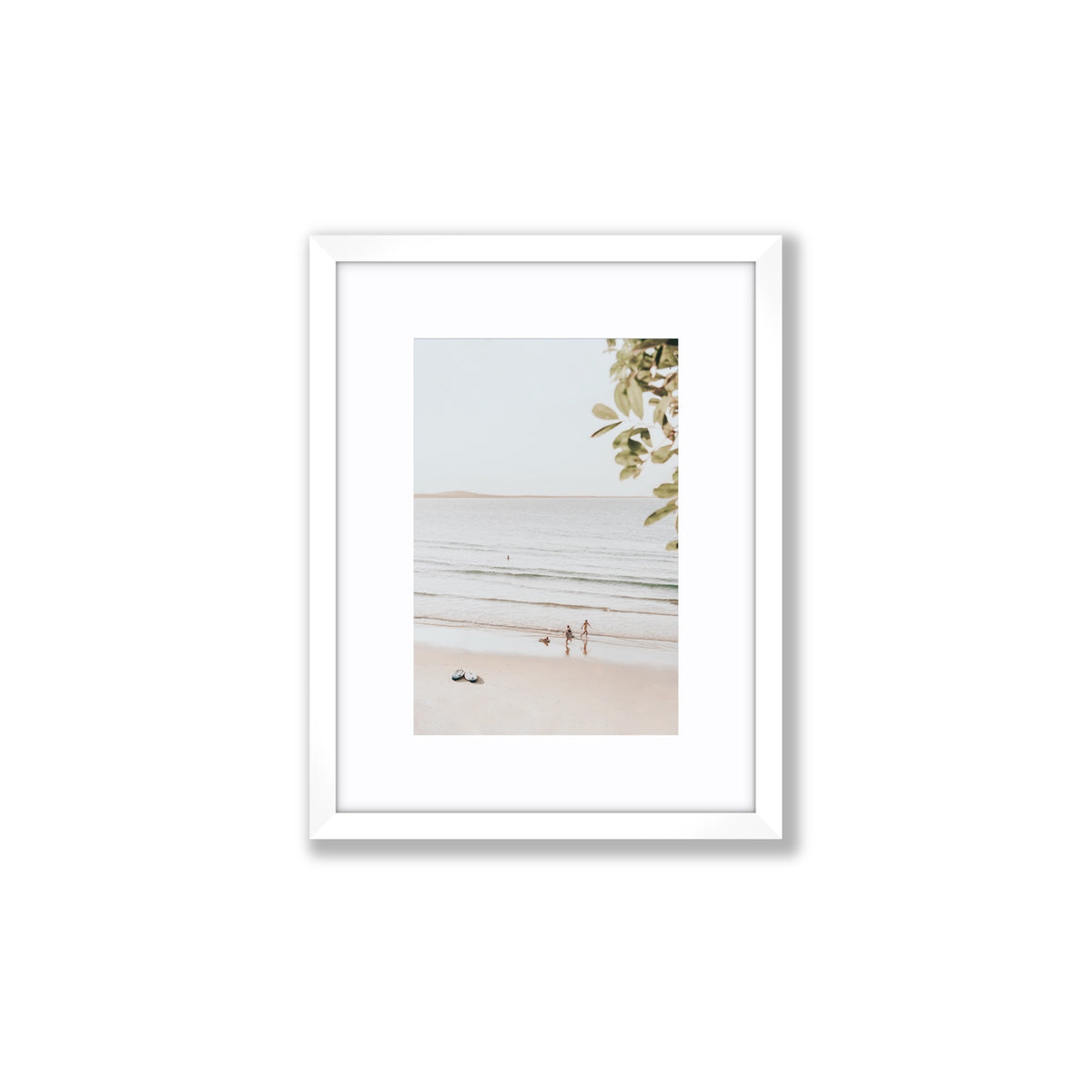 Walking On Sunshine fine art print, Noosa, Australia, coastal scenes artwork, Small, White Frame · Matboard, Fine Art Print