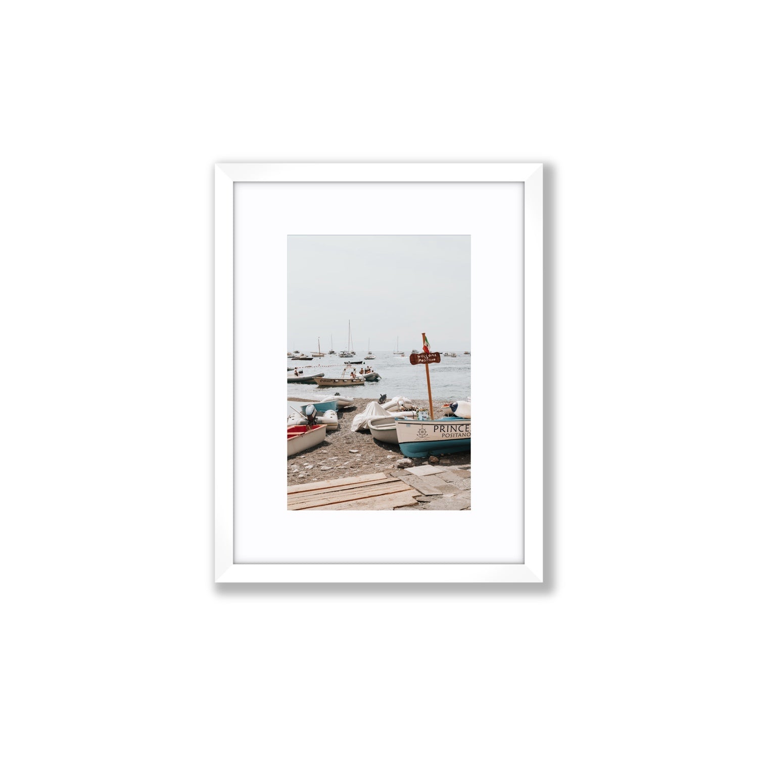 Coming Home fine art print, Positano, Italy, Small, White Frame · Matboard, Fine Art Print
