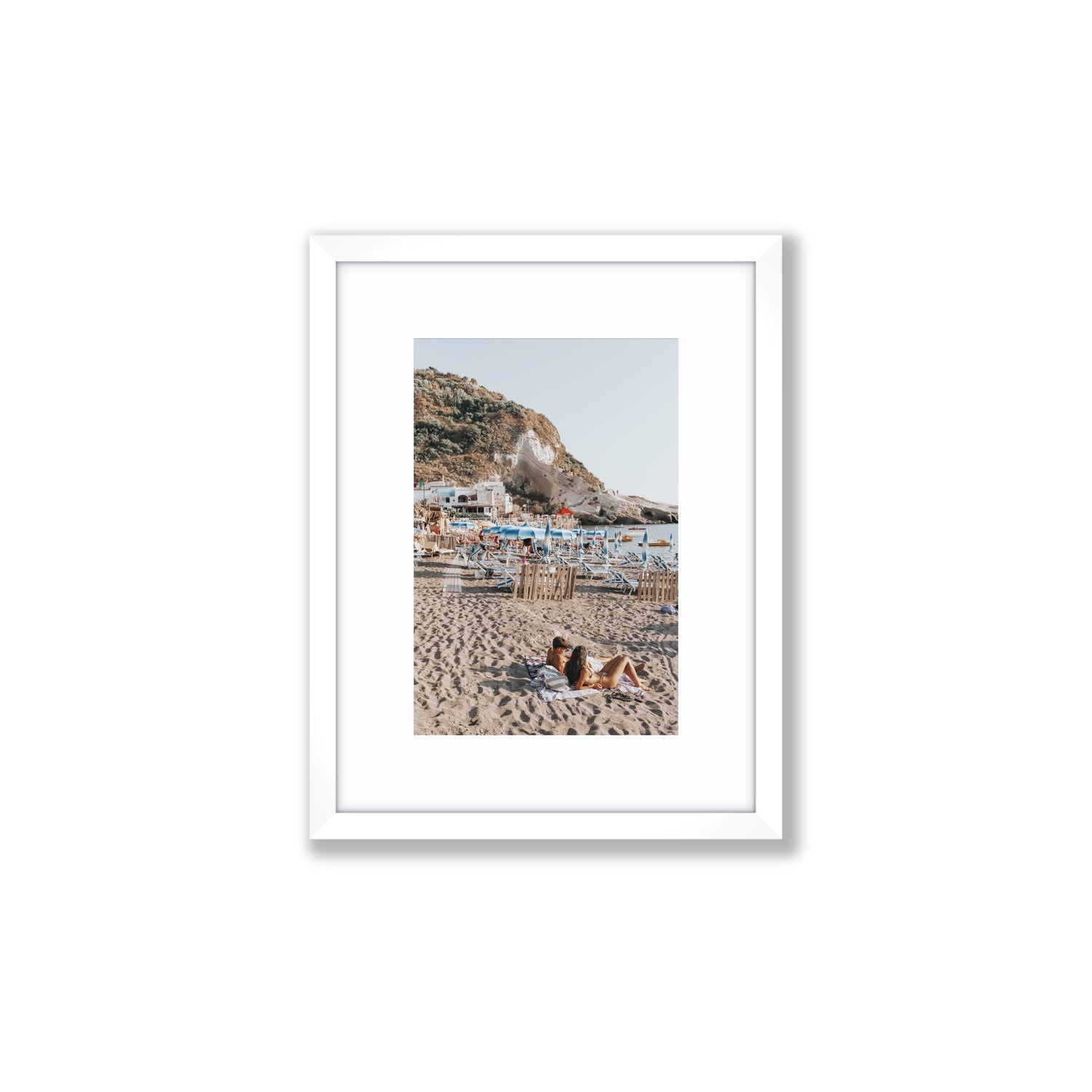 Beach Buddies fine art print, Ischia, Italy, Small, White Frame · Matboard, Fine Art Print