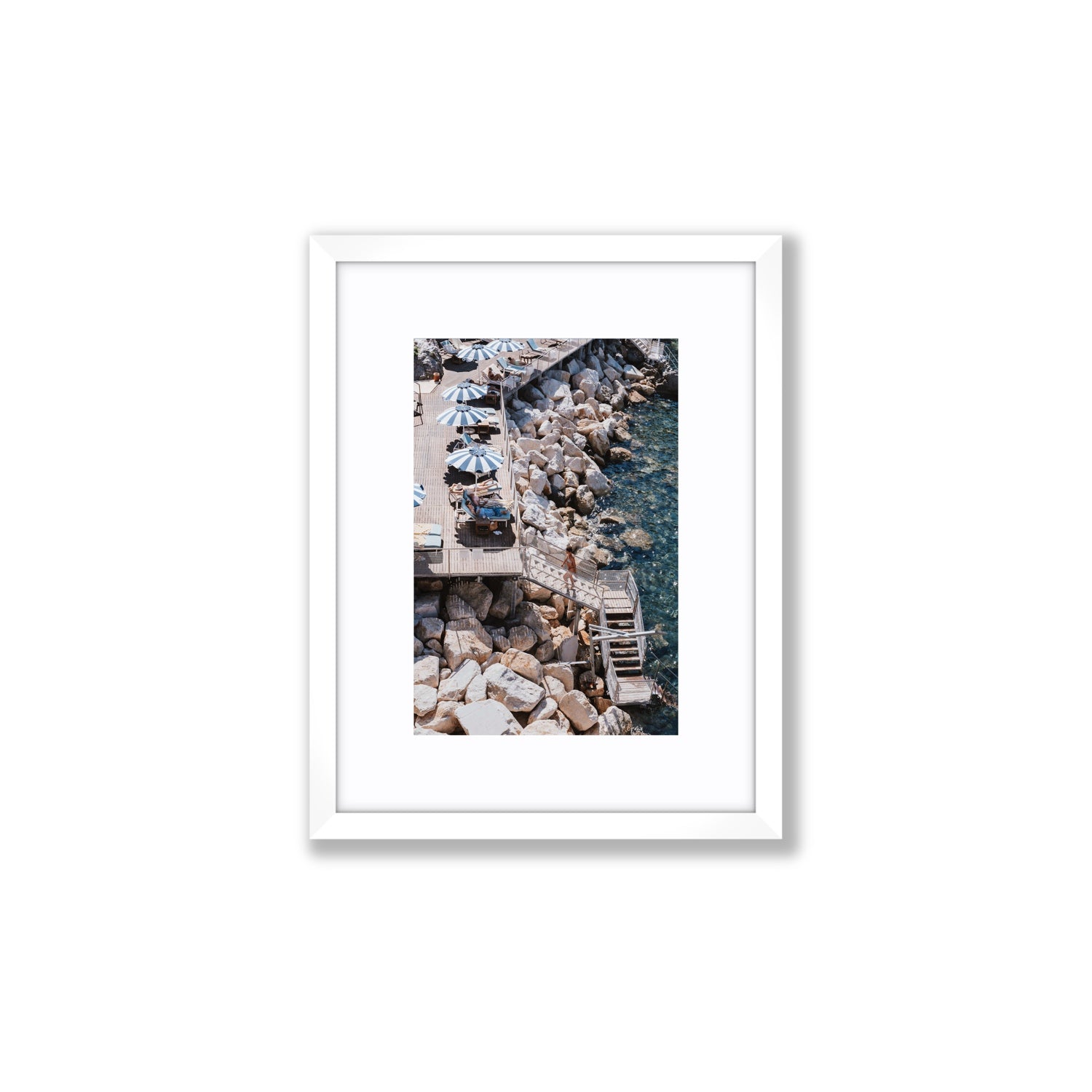 Life On The Shore fine art print, Ischia, Italy, Small, White Frame · Matboard, Fine Art Print