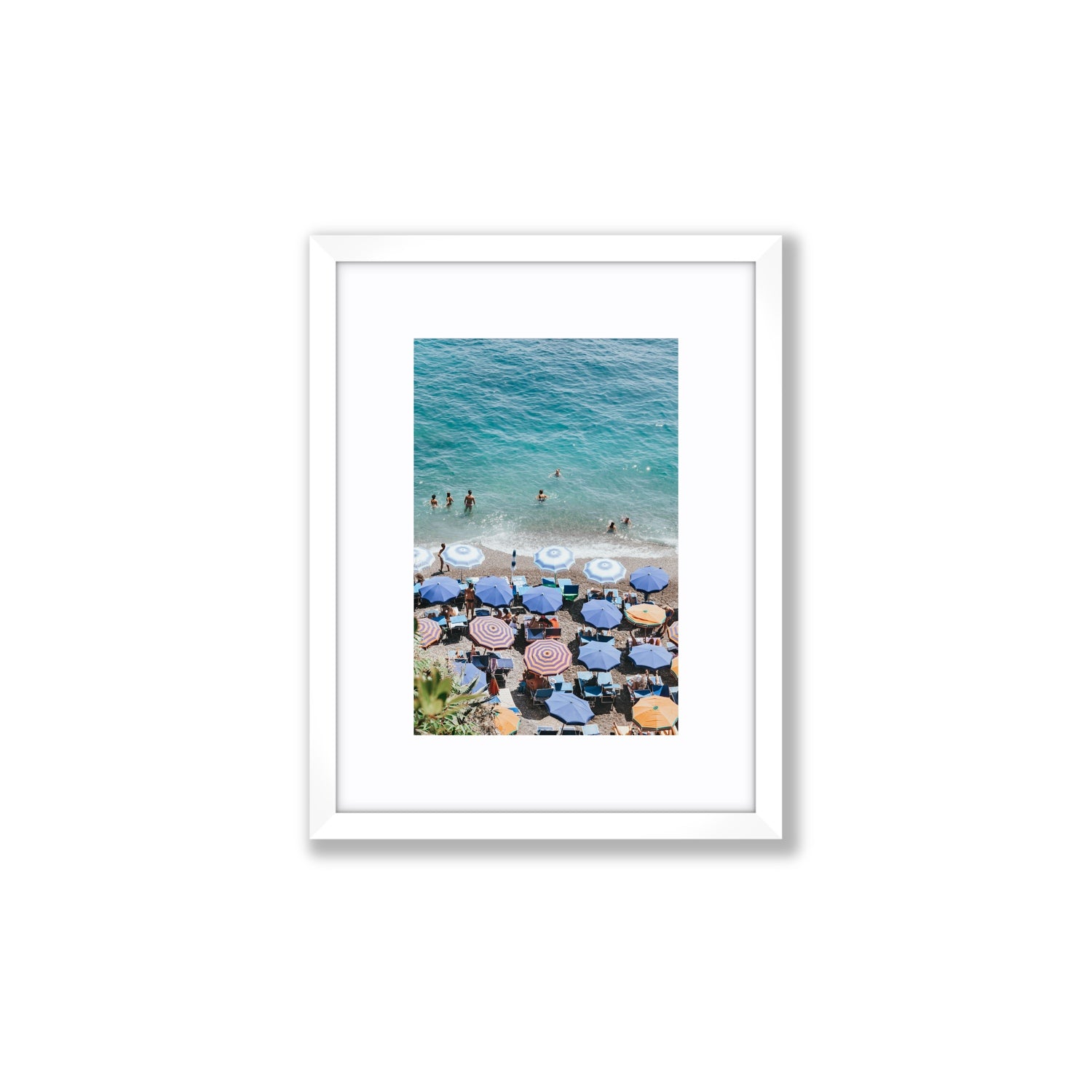 Paradise Beach fine art print, Positano, Italy, Small, White Frame · Matboard, Fine Art Print