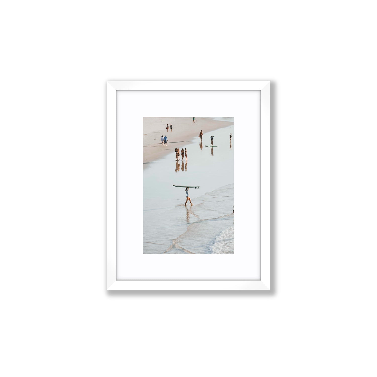 Bailey Byron Bay beach coastal decor wall art Small fine art print in white frame with matboard