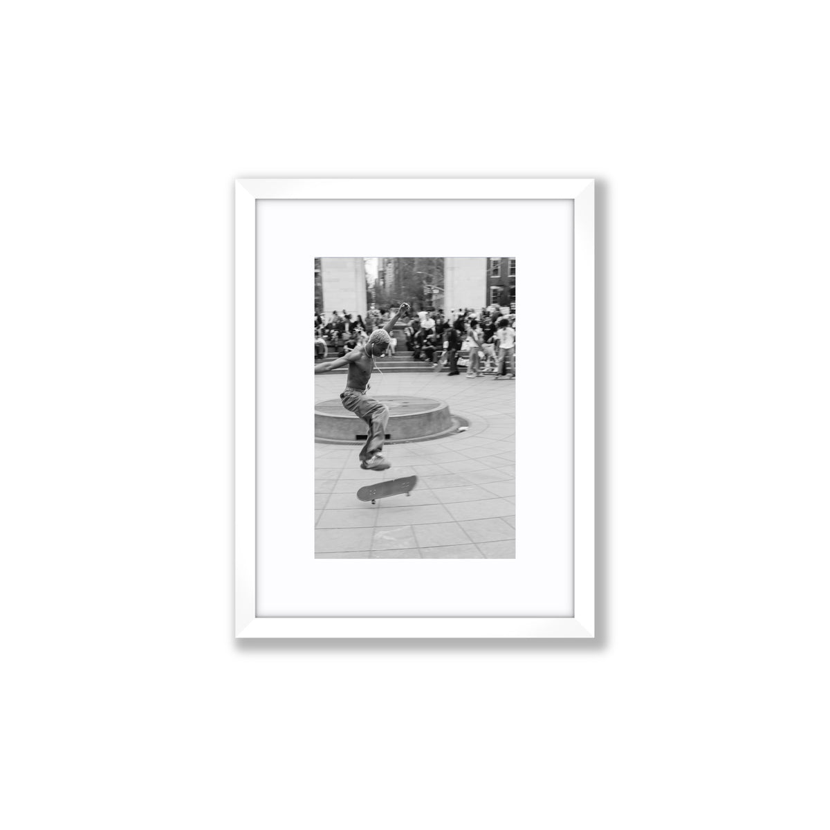 Airborne Rhythms New York NYC Black & White wall art Small fine art print in white frame with matboard