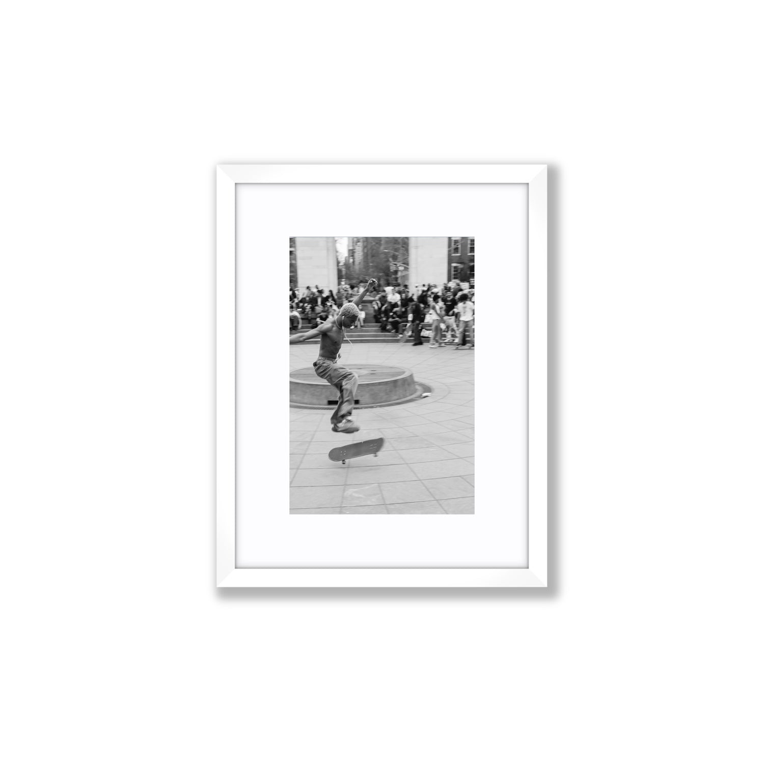 Airborne Rhythms New York NYC Black & White wall art Small fine art print in white frame with matboard
