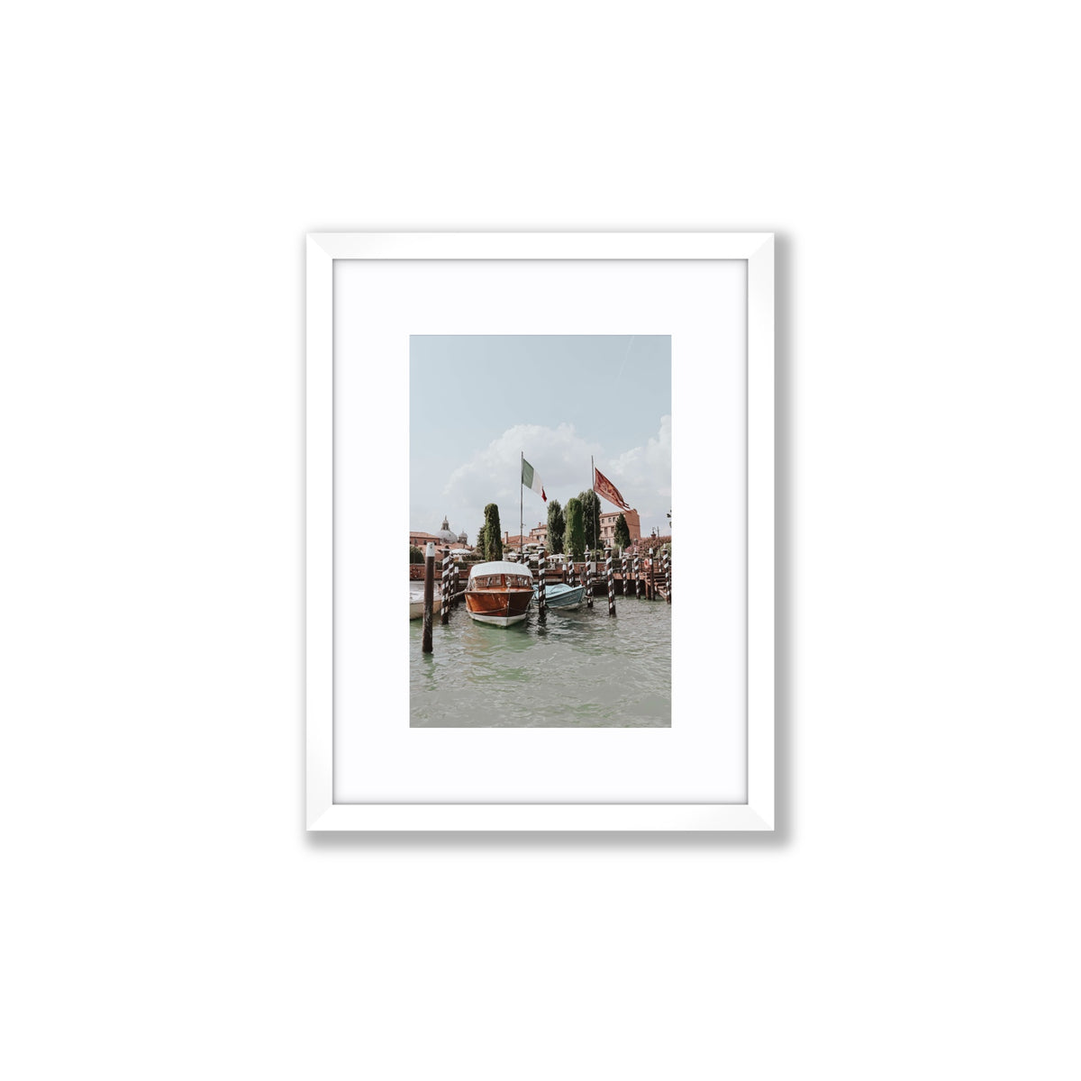 Cipriani Venice wall art Small fine art print in white frame with matboard