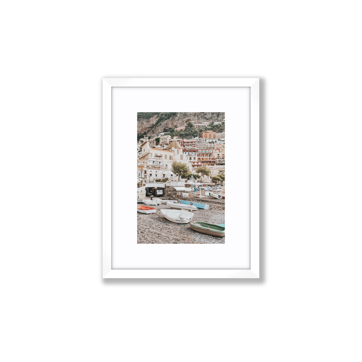 A Memory To Treasure Positano decor wall art Small fine art print in white frame with matboard