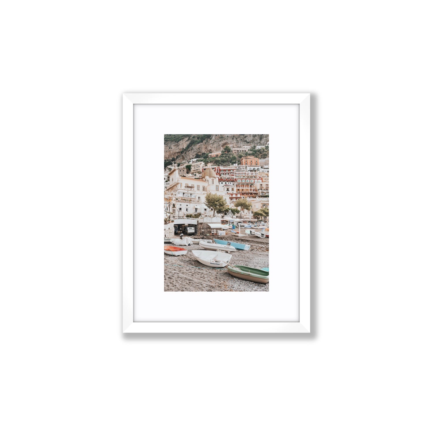 A Memory To Treasure fine art print, Positano, Italy, Small, White Frame · Matboard, Fine Art Print