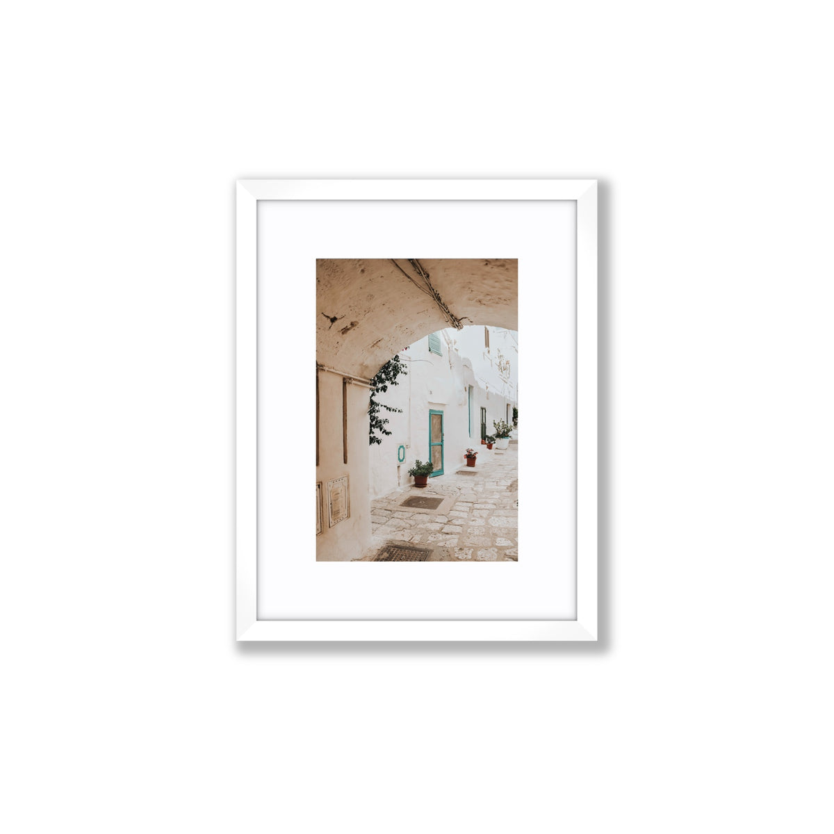 La Citta Bianca Puglia La Città Bianca wall art Small fine art print in white frame with matboard