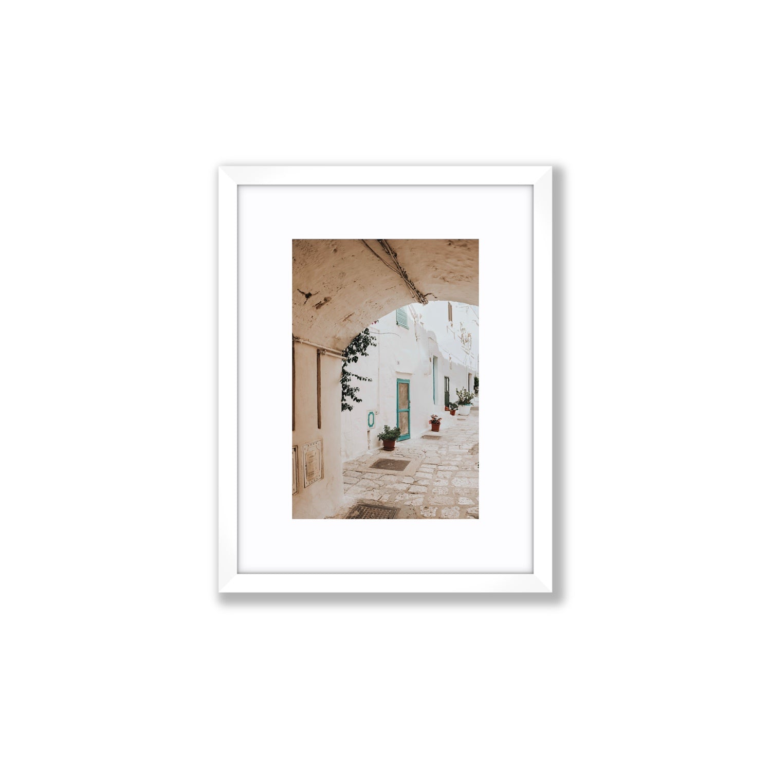 La Citta Bianca Puglia La Città Bianca wall art Small fine art print in white frame with matboard