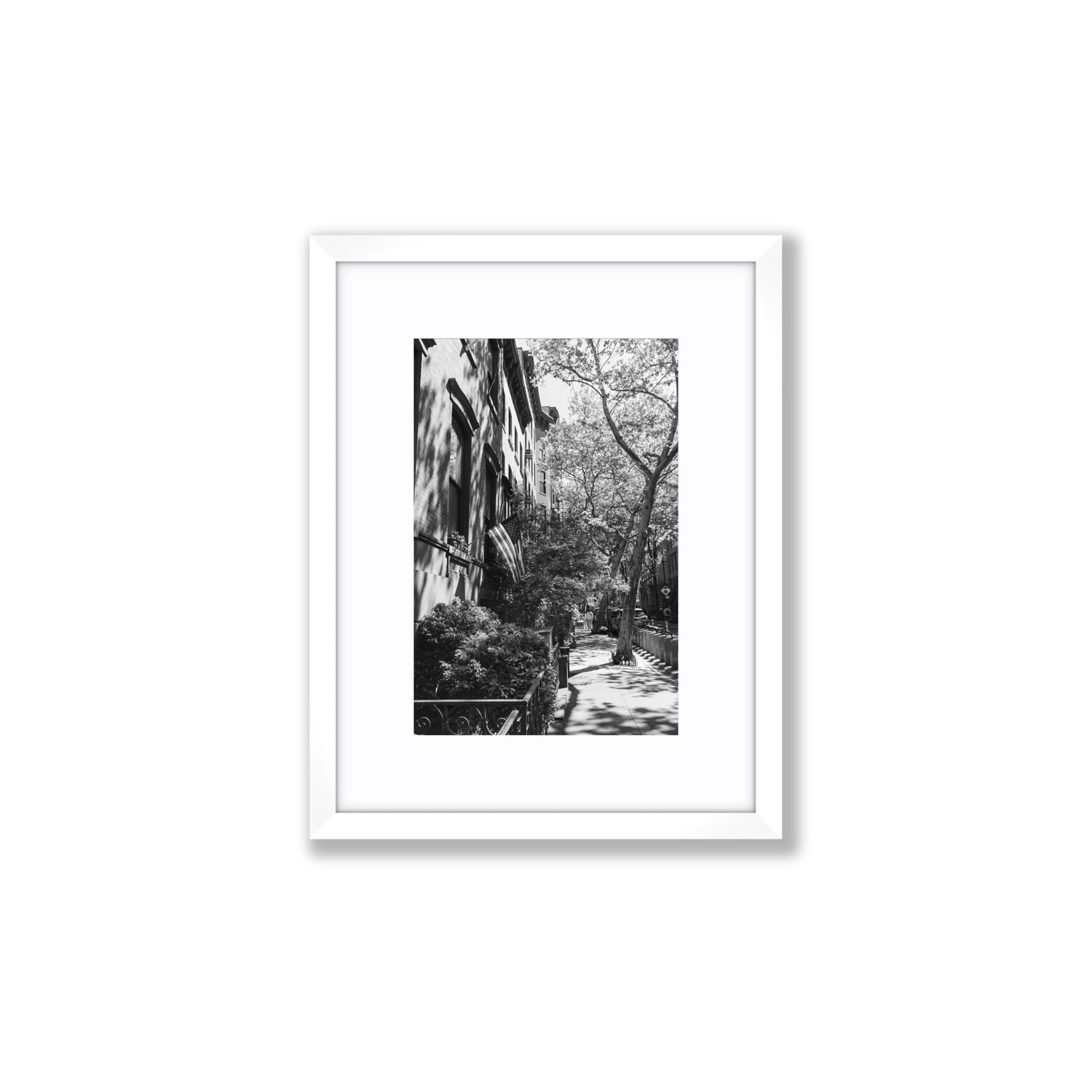 Urban Patriotism New York NYC Black & White wall art Small fine art print in white frame with matboard