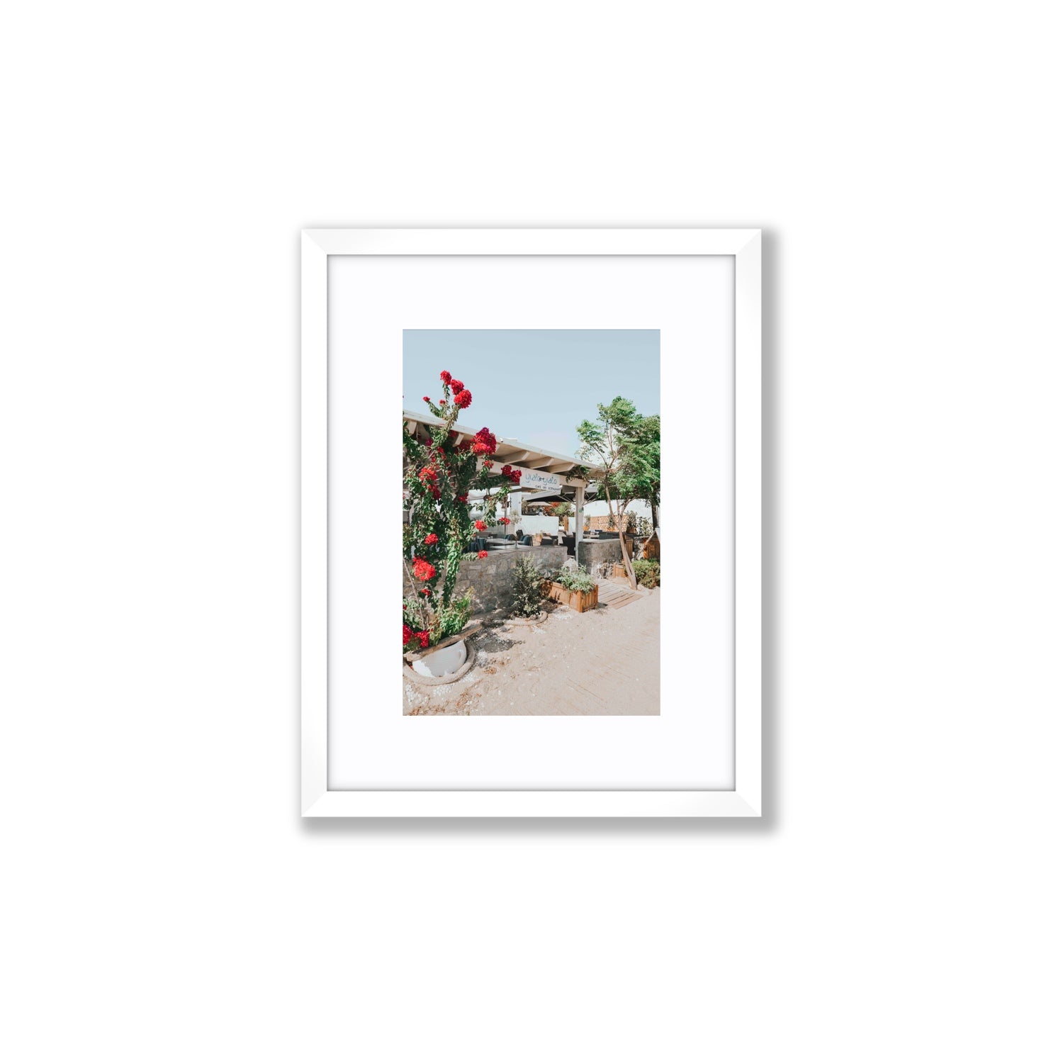 Yialo Yialo fine art print, Mykonos, Greece, Small, White Frame · Matboard, Fine Art Print