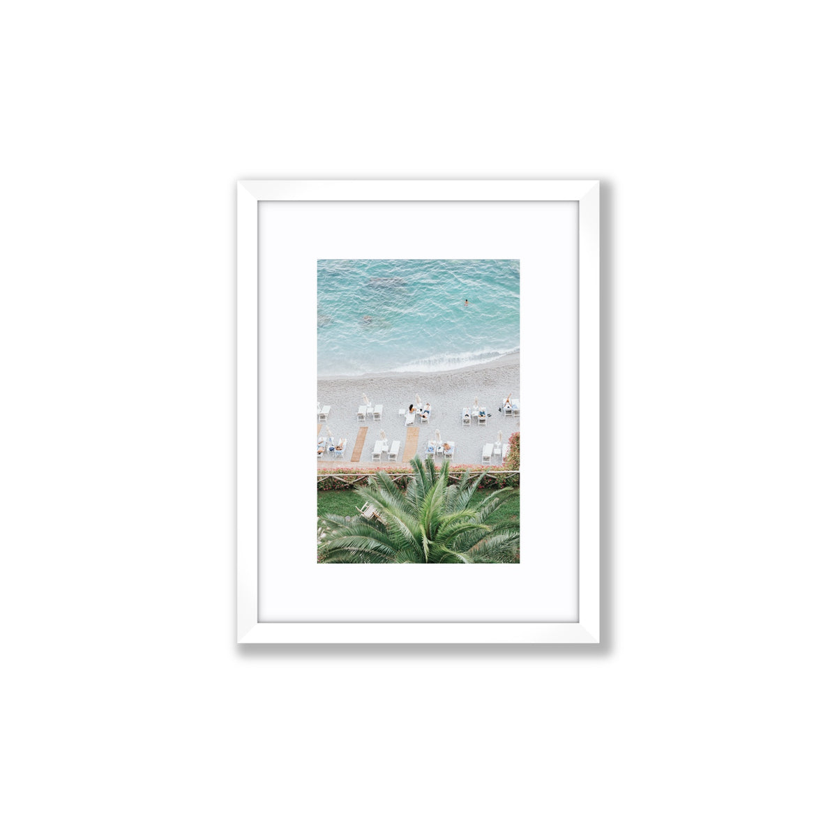 Paradiso Amalfi Mediterranean wall art Small fine art print in white frame with matboard