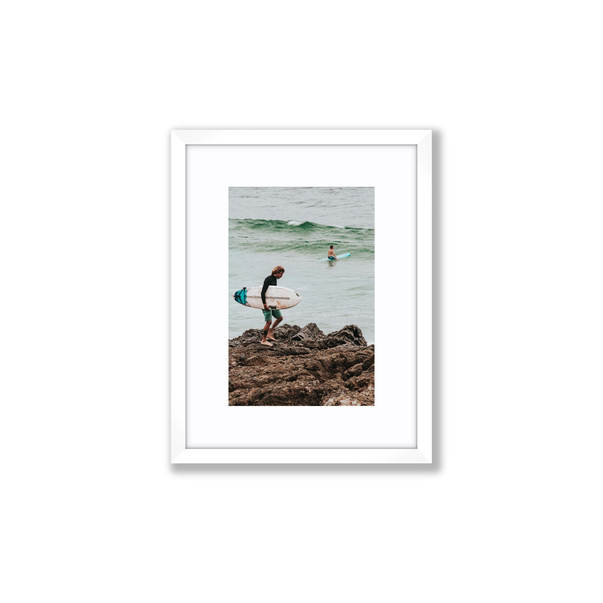 Not All Who Wander Are Lost Byron Bay Surf wall art Small fine art print in white frame with matboard