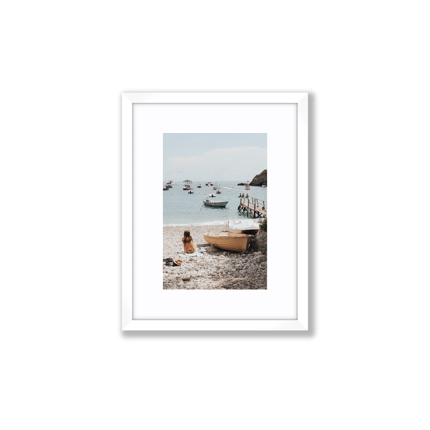 Solo Sojourn Nerano wall art Small fine art print in white frame with matboard