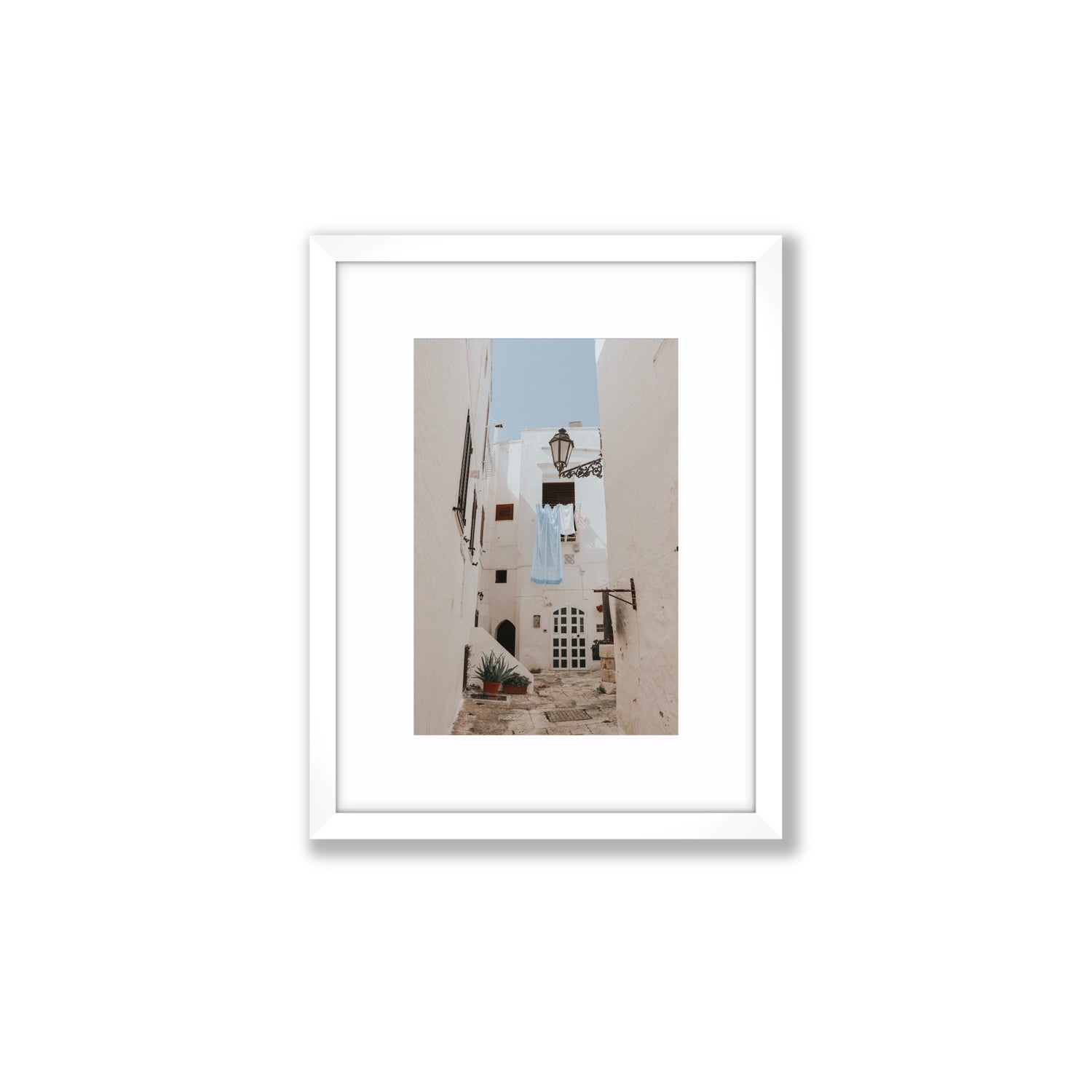 Laundry Day fine art print, Puglia, Italy, Small, White Frame · Matboard, Fine Art Print