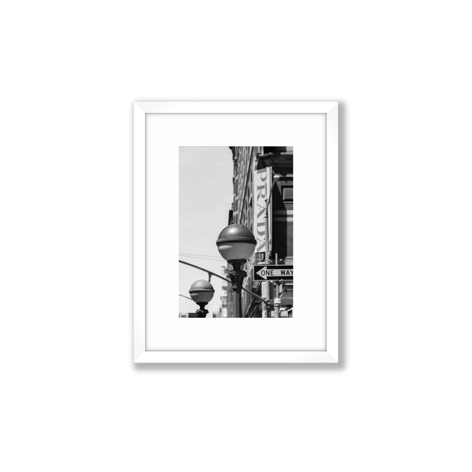 Subway Style New York NYC Black & White wall art Small fine art print in white frame with matboard