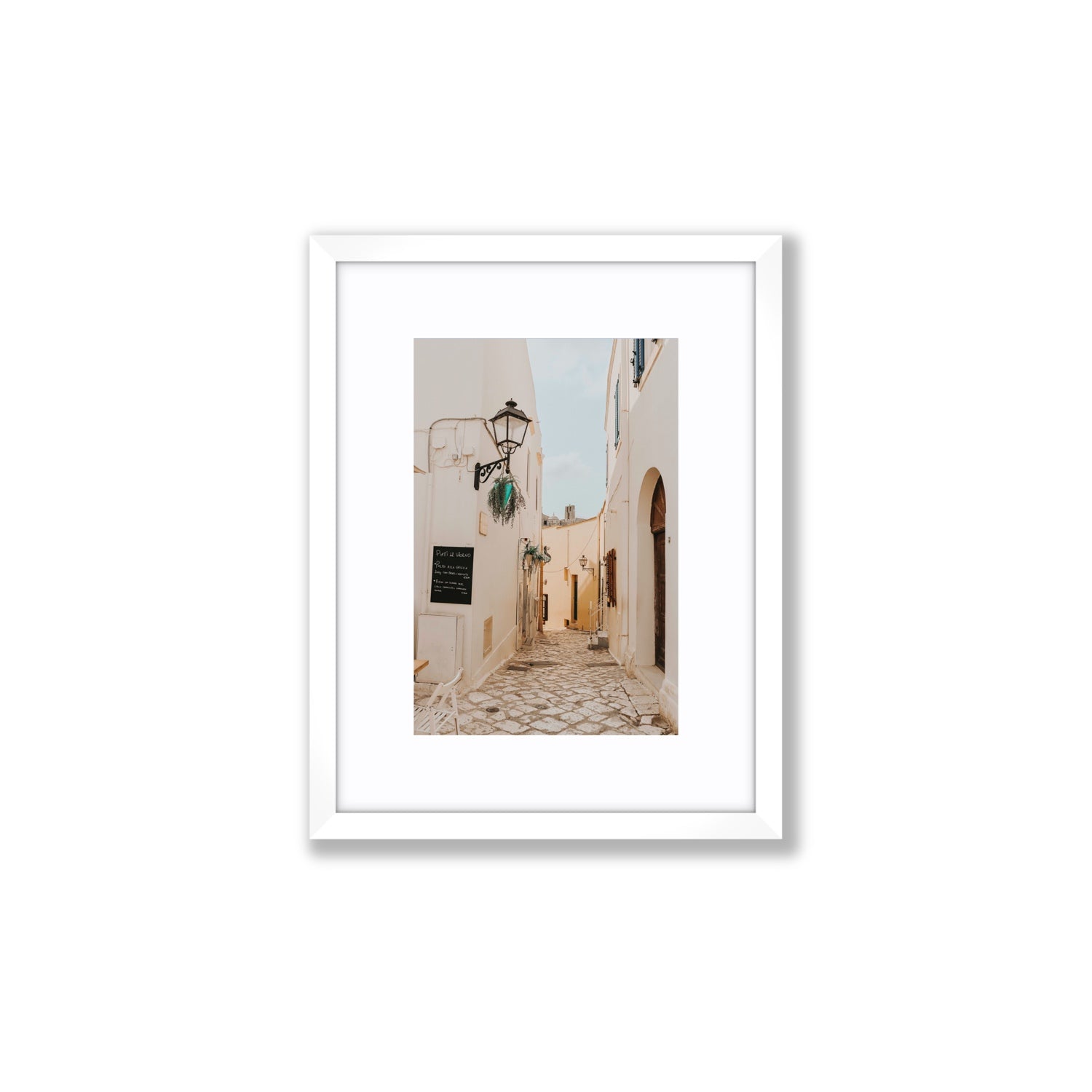 Twilight Passage Puglia Italian wall art Small fine art print in white frame with matboard