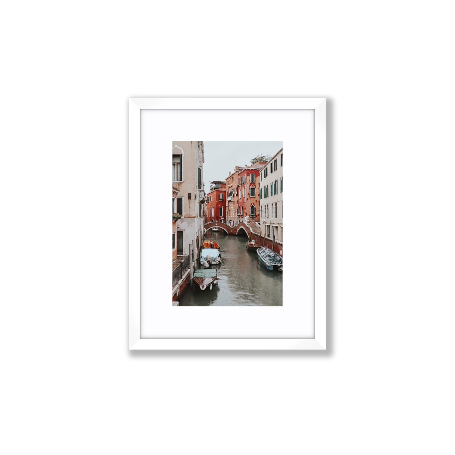 City of Water Venice Italian Mediterranean decor wall art Small fine art print in white frame with matboard